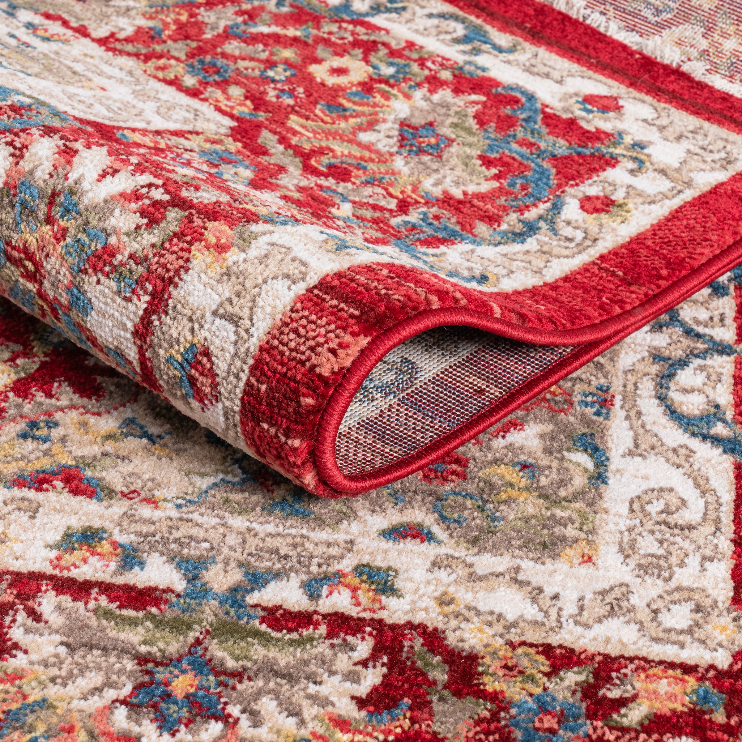 GOODproduct Teppich »Molvio, mit & ohne Fransen« rechteckig 18 mm Höhe Orient-Optik, Vintage Design, weich, Wohnzimmer, Schlafzimmer