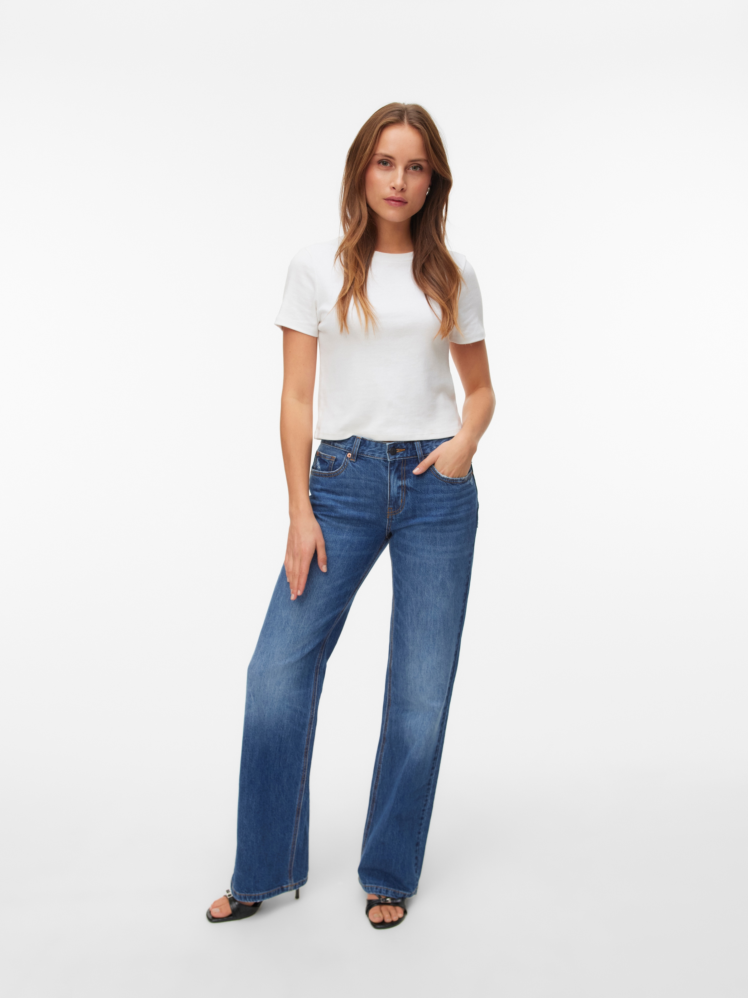Vero Moda Jeans bootcut »VMASTA LR BOOTCUT JEANS LI3177 NOOS« mélange de coton, coupe évasée