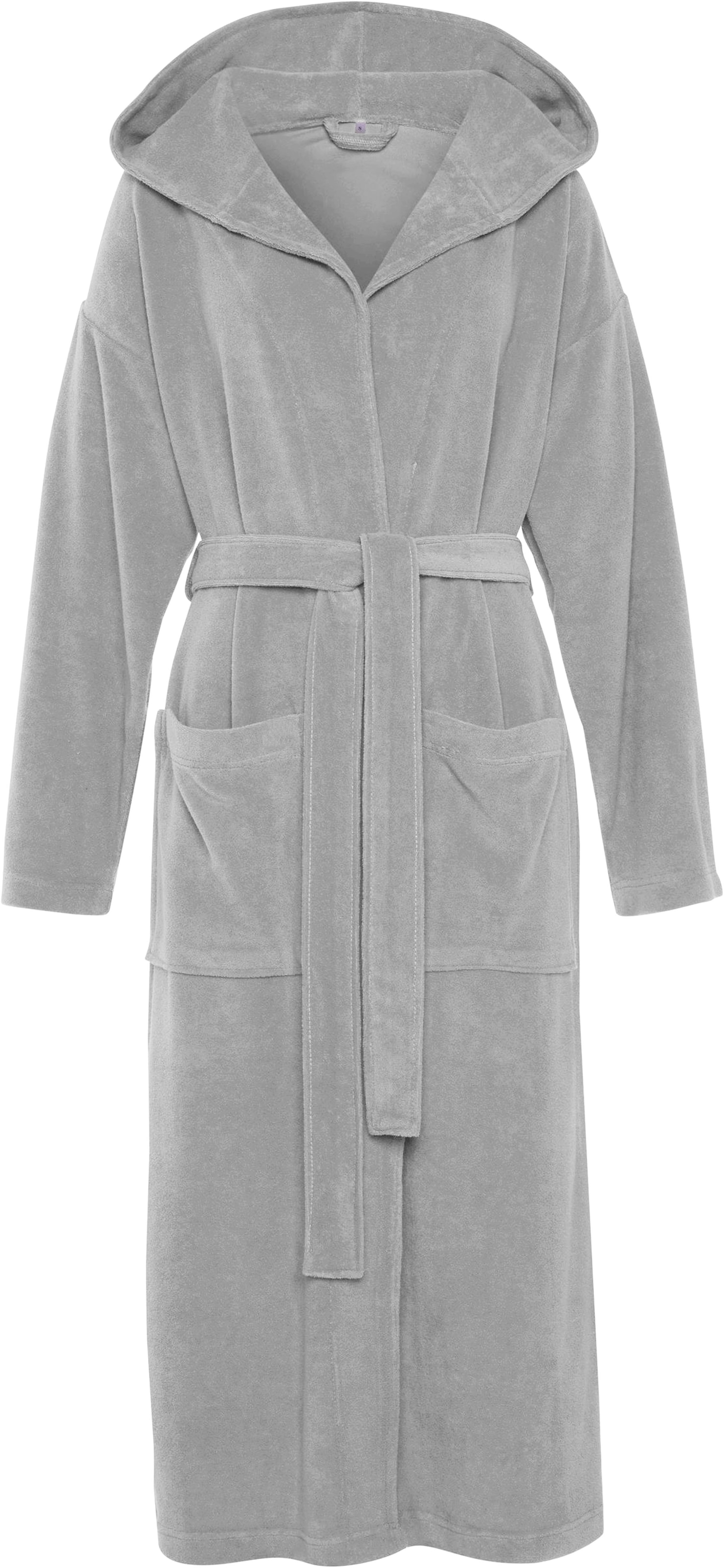 my home Peignoir de bain femme »Jule, ideal für Sauna & Spa, Hotelbademantel, Morgenmantel« 1 cuis einfarbiger Leichtfrottier-Bademantel, hoher Baumwollanteil, XS-4XL