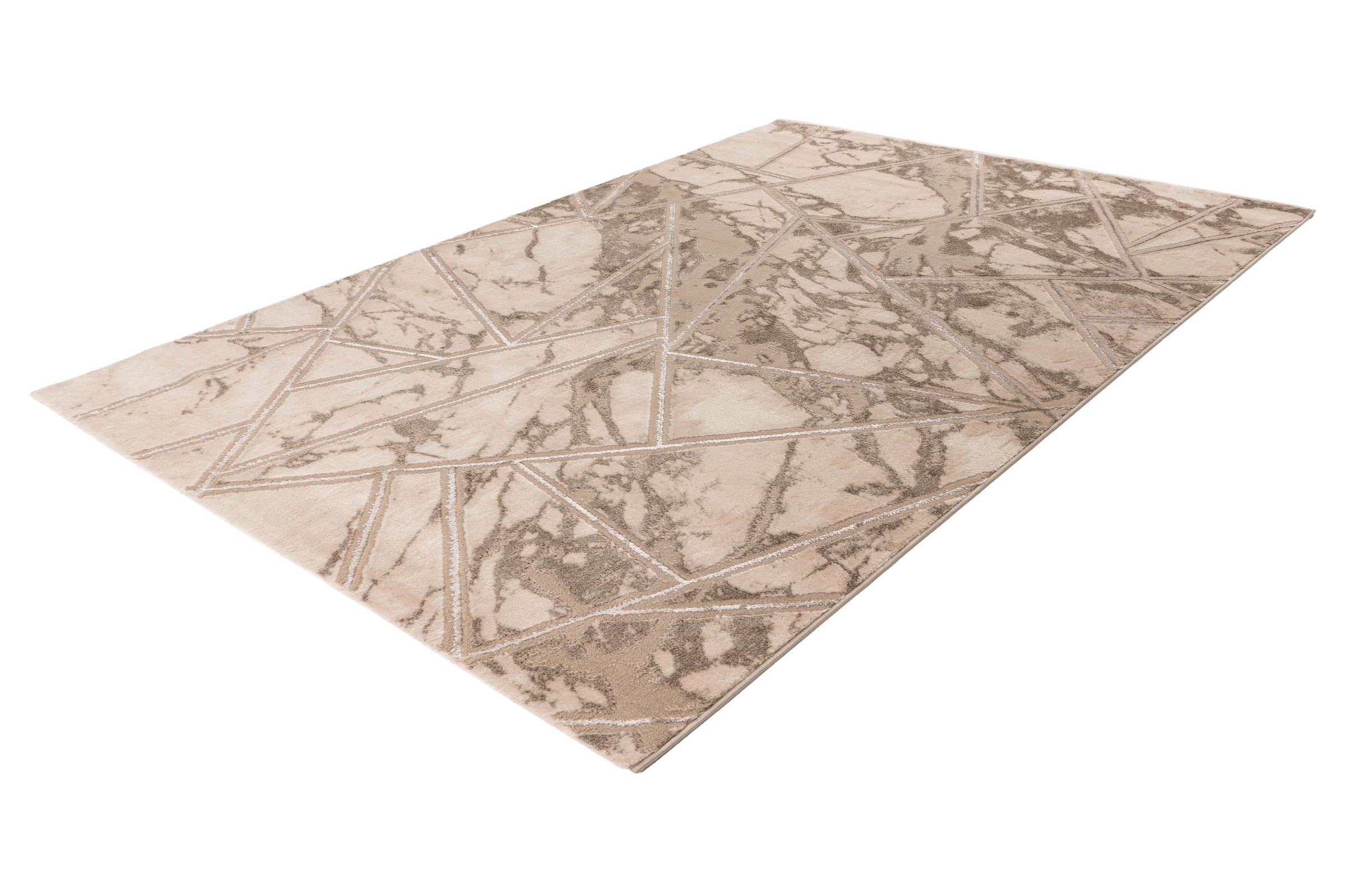 Kayoom Teppich »Mineral 225« rechteckig 12 mm Höhe Kurzflor, Hoch Tief Struktur, Wohnzimmer