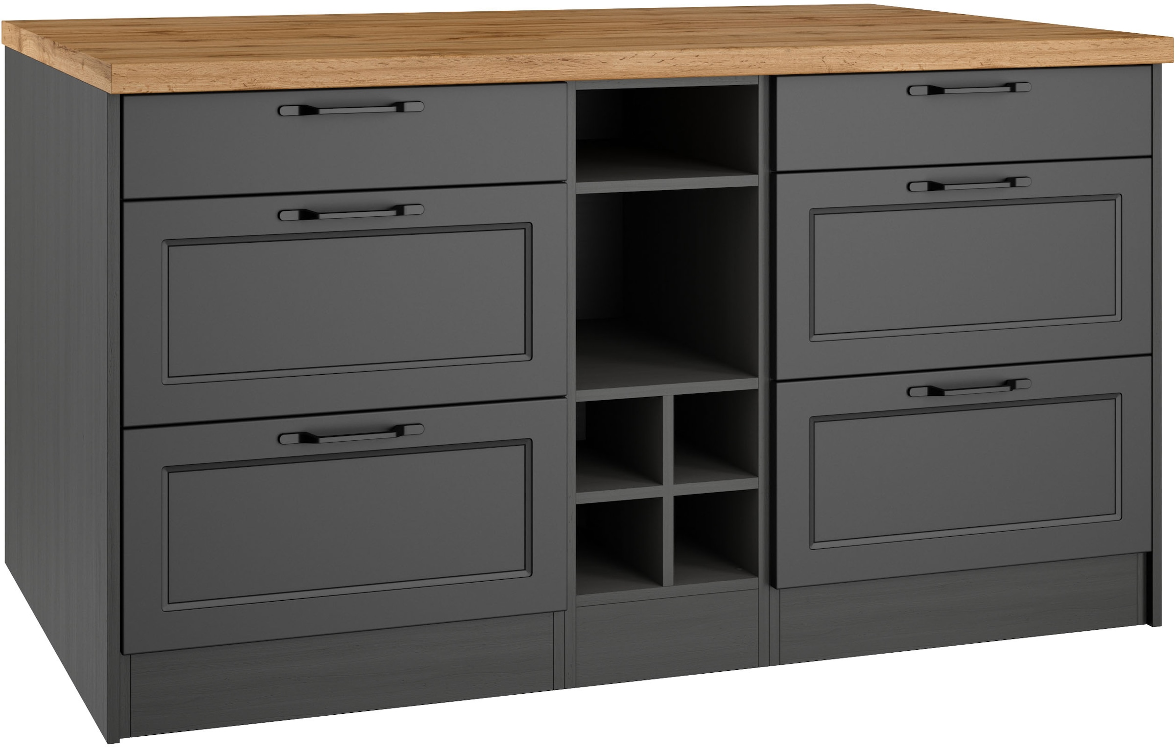 KOCHSTATION Ilot de cuisine »KS-Lana, Breite 153 cm« façades MDF, plan de travail épaisseur 38mm