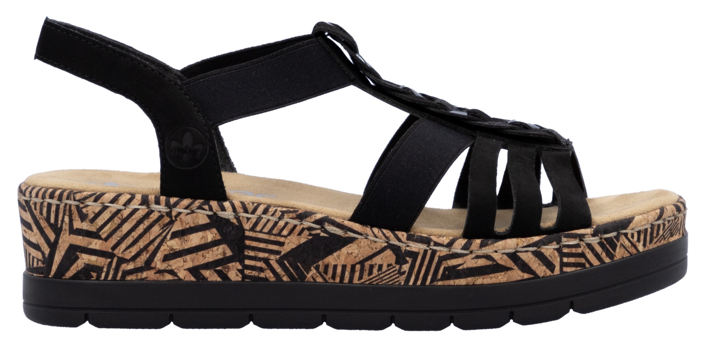 Rieker Sandales à plateforme  Sommerschuh, Urlaubschuh, Sandalette mit dekorativem Schmuckelement