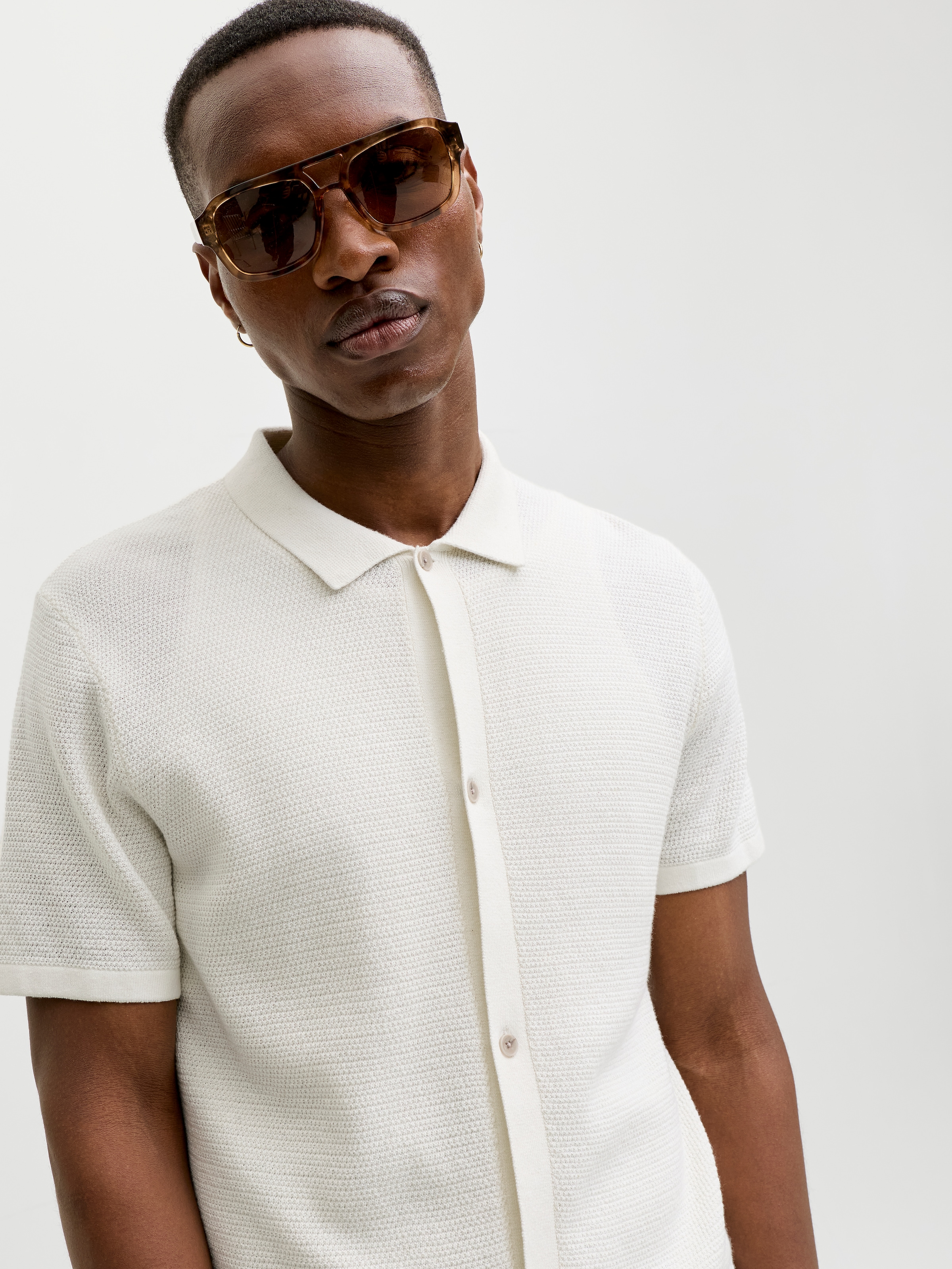 Jack & Jones Pull en tricot »JJEGEORGE KNIT SHIRT SS SN« mit Polokragen