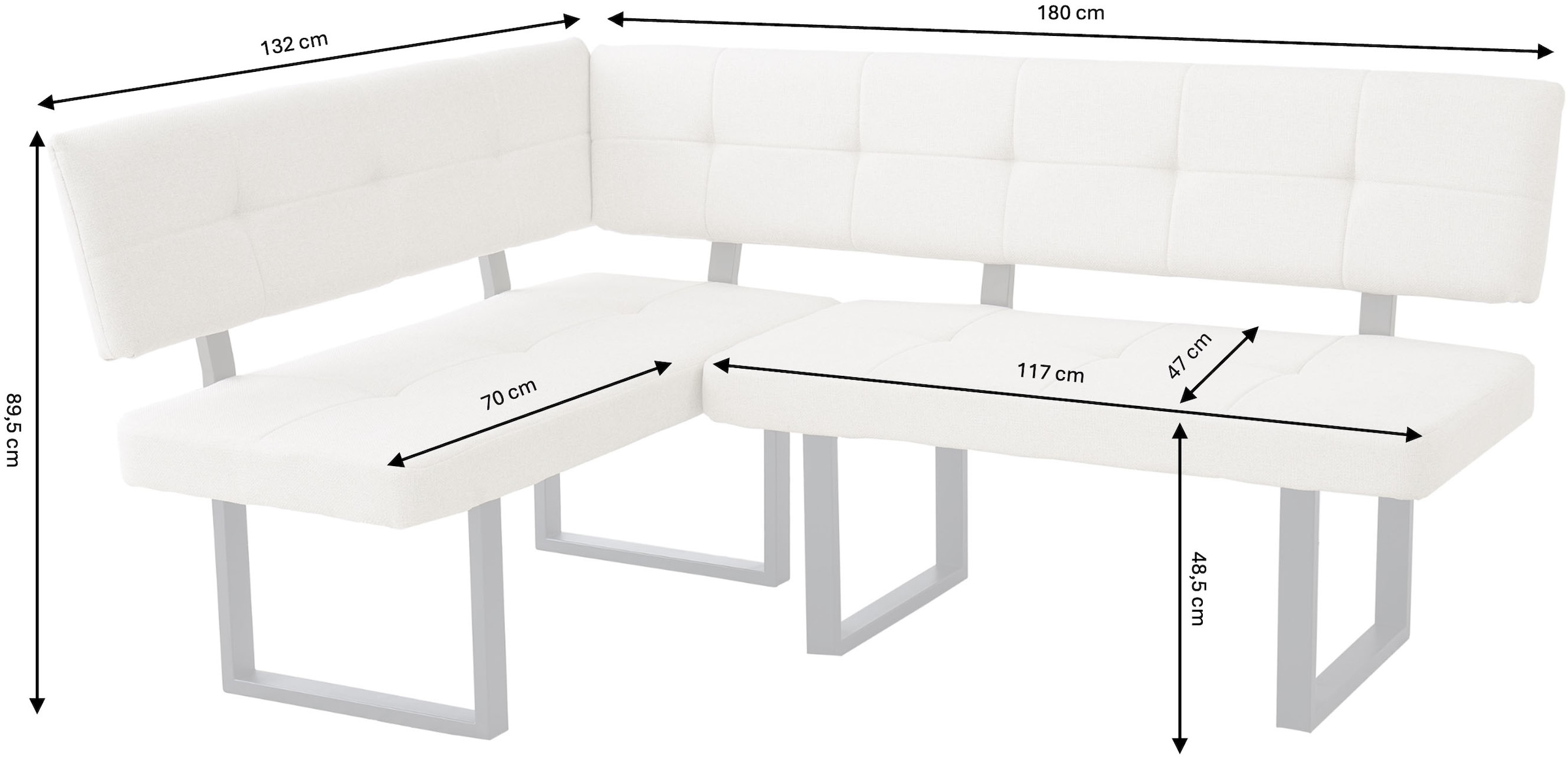 GOODproduct Eckbankgruppe »Alabama« Spar-Set, 4 tlg. Sitzgruppe mit Federkern, 2 Freischwingern und Sinterstein-Tisch