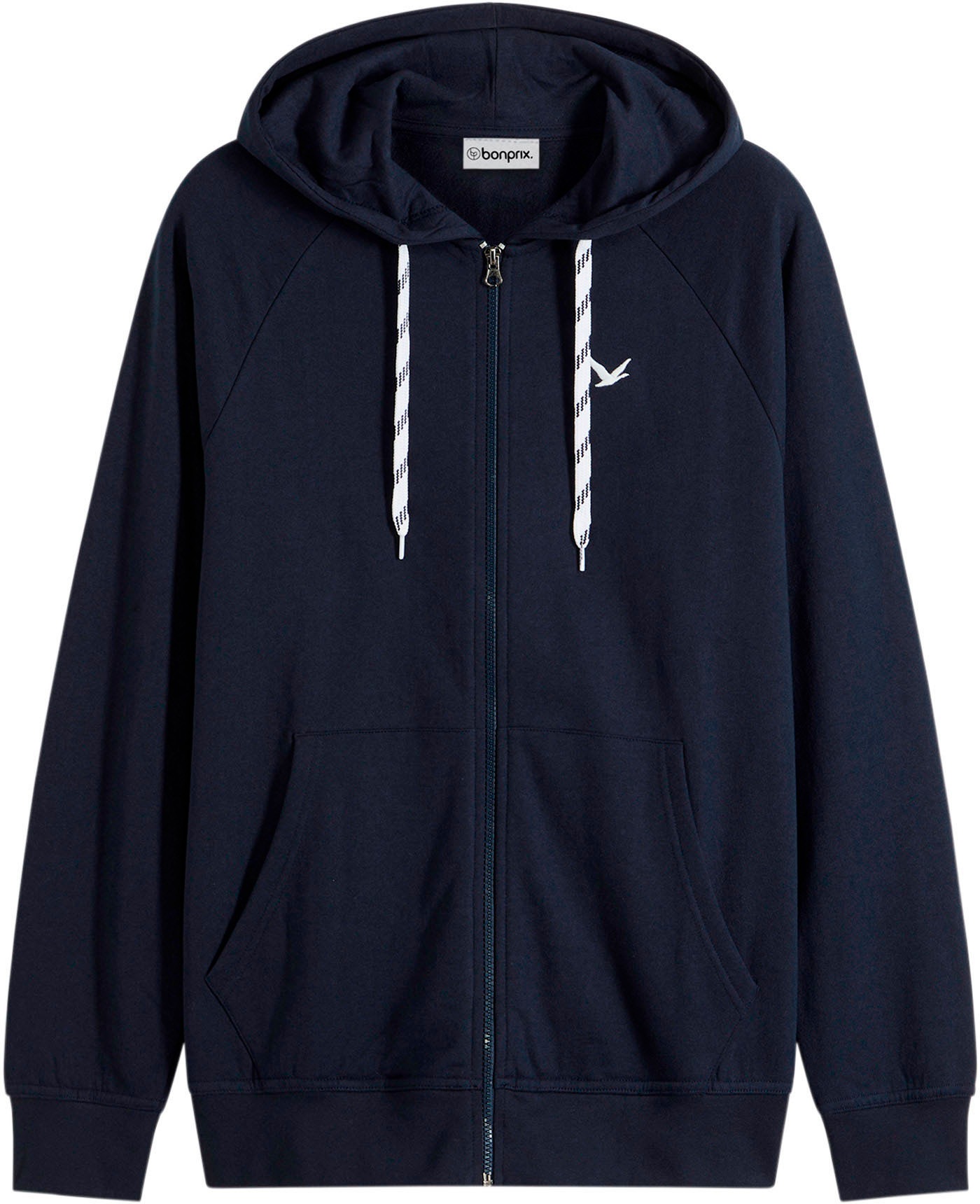 bonprix Sweat à capuche »Kapuzen-Sweatjacke mit Kontrastdetails« mit Kapuze, für vielseitigen Einsatz, aus Baumwolle und Polyester