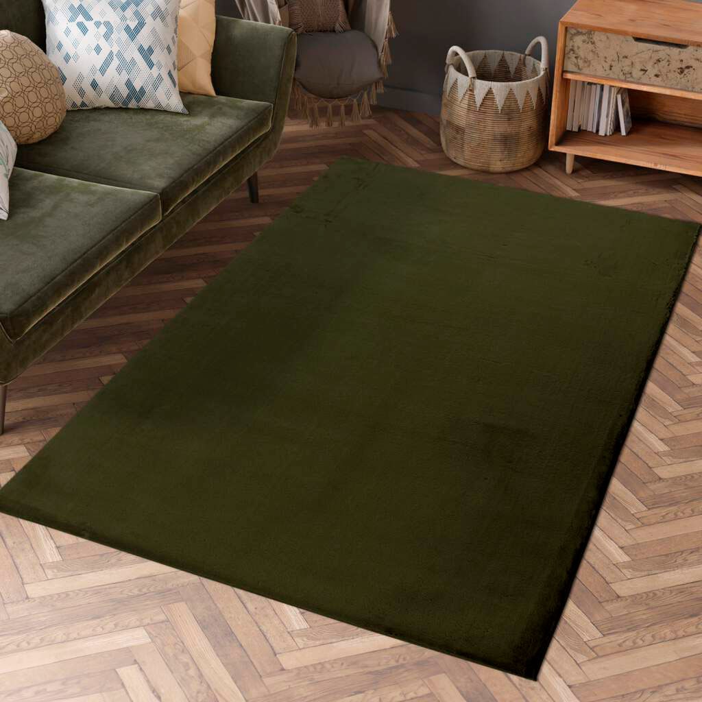 Carpet City Hochflor-Teppich »TOPIA 400« rechteckig 21 mm Höhe Kunstfell-Teppich mit Kaninchenfell-Optik, Haptik, Schlafzimmer