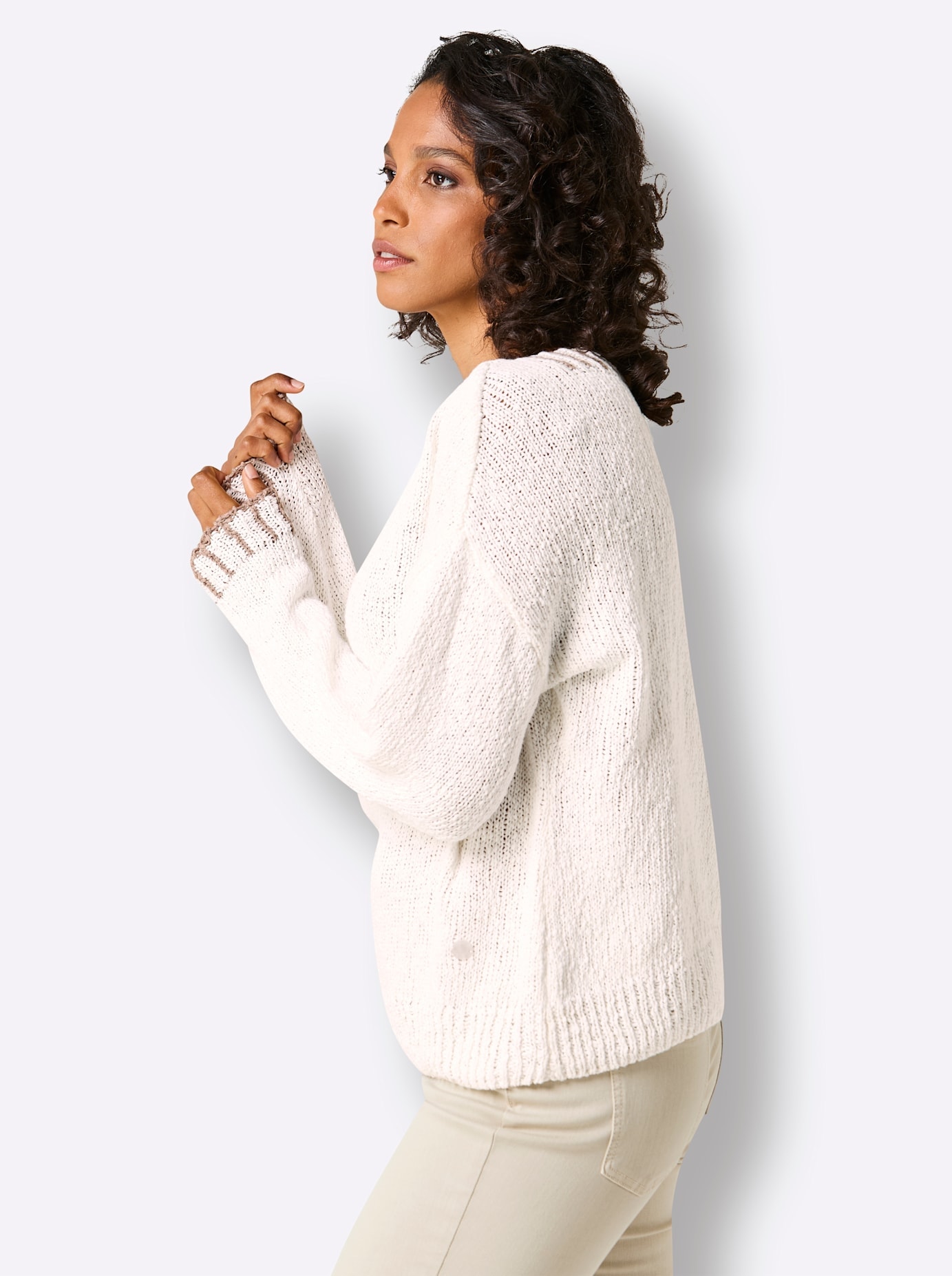 CREATION L PREMIUM Pull en tricot »Leinen-Baumwoll-Pullover«