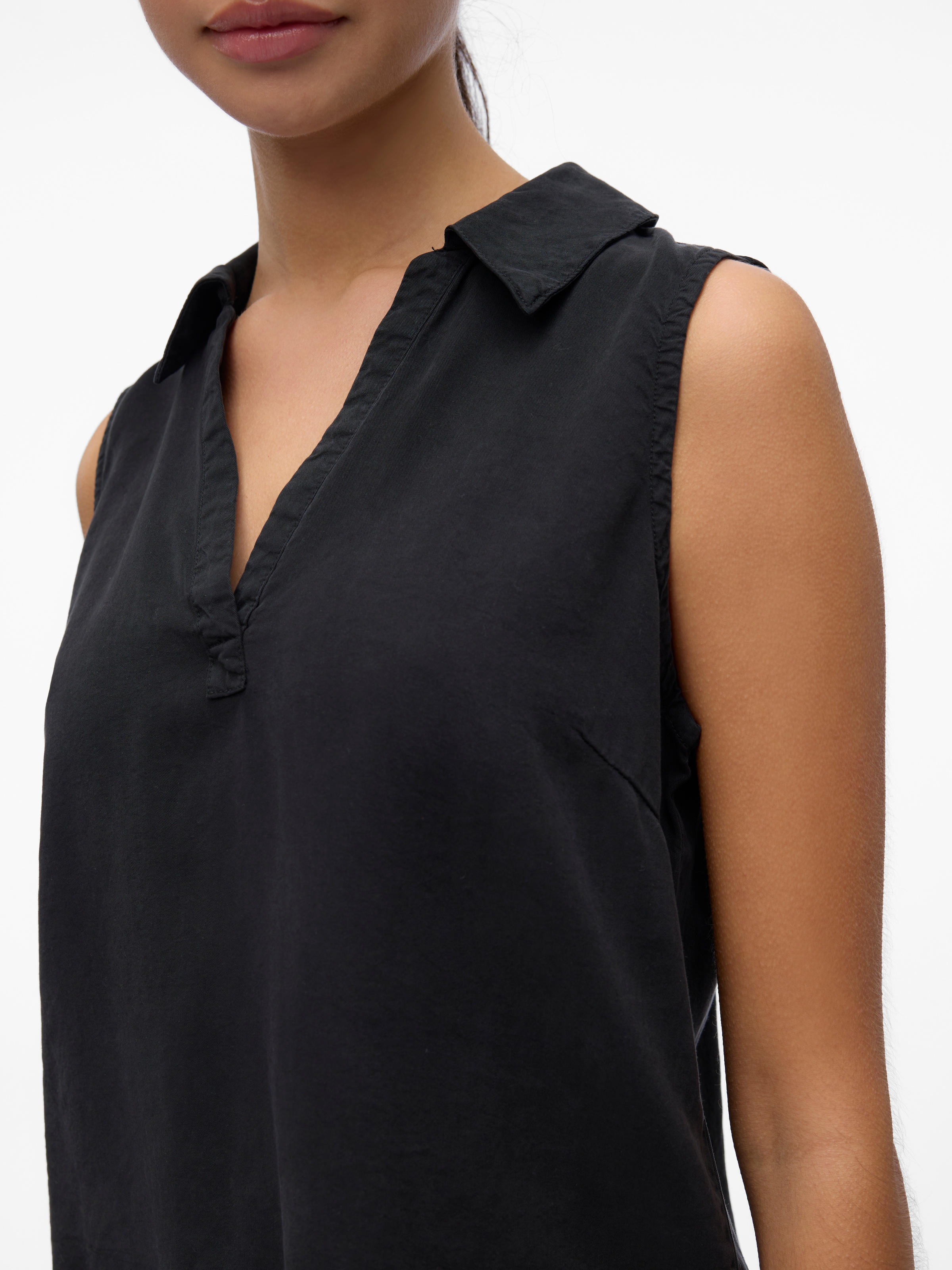 Vero Moda Haut de chemise »VMHARPER SL COLLAR SHORT TENCEL TOP GA« Viskose, regular fit