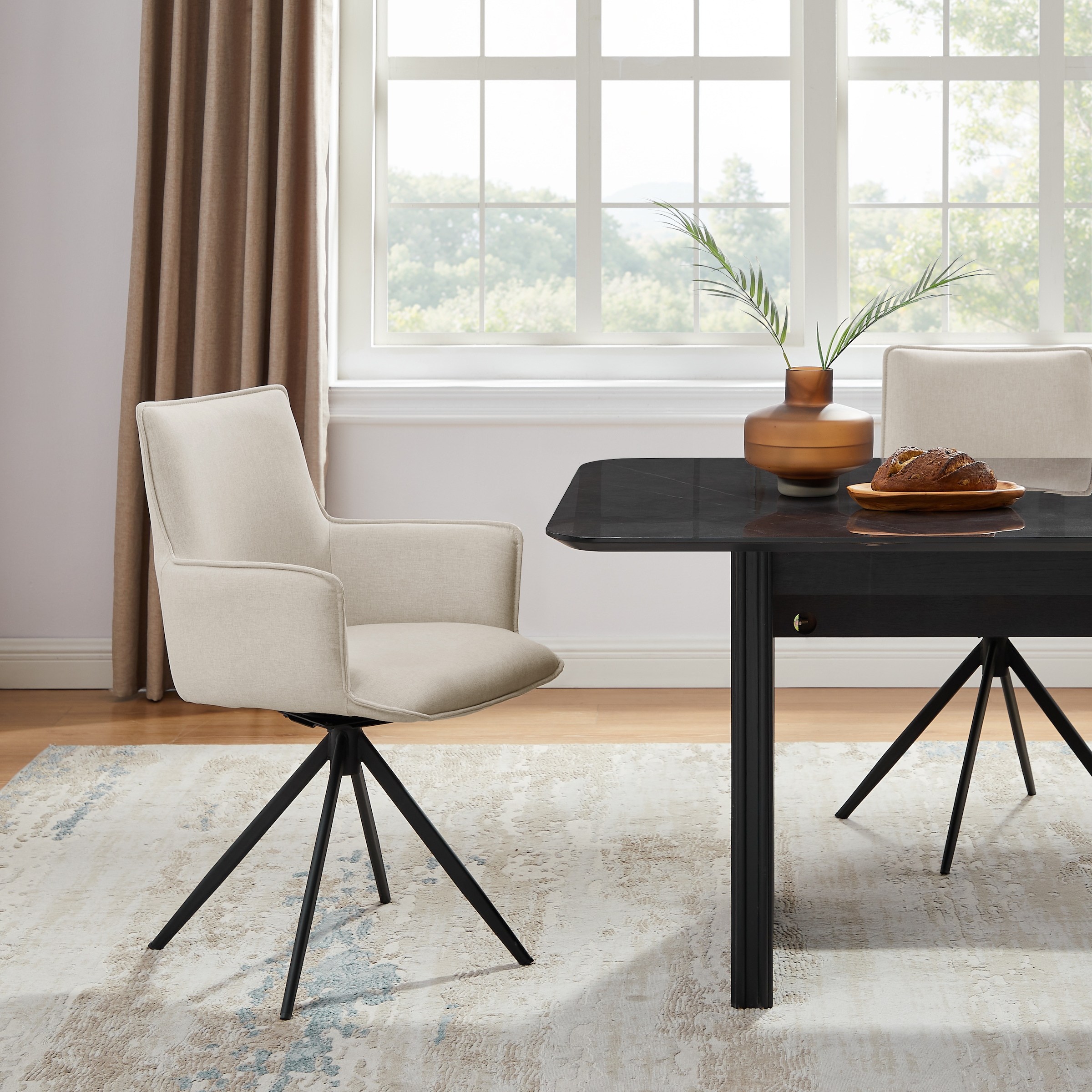 GOODproduct Drehstuhl »Amoreve« (Set) 2 Stk.Strukturstoff,  Metallgestell, 360 Grad Drehfunktion