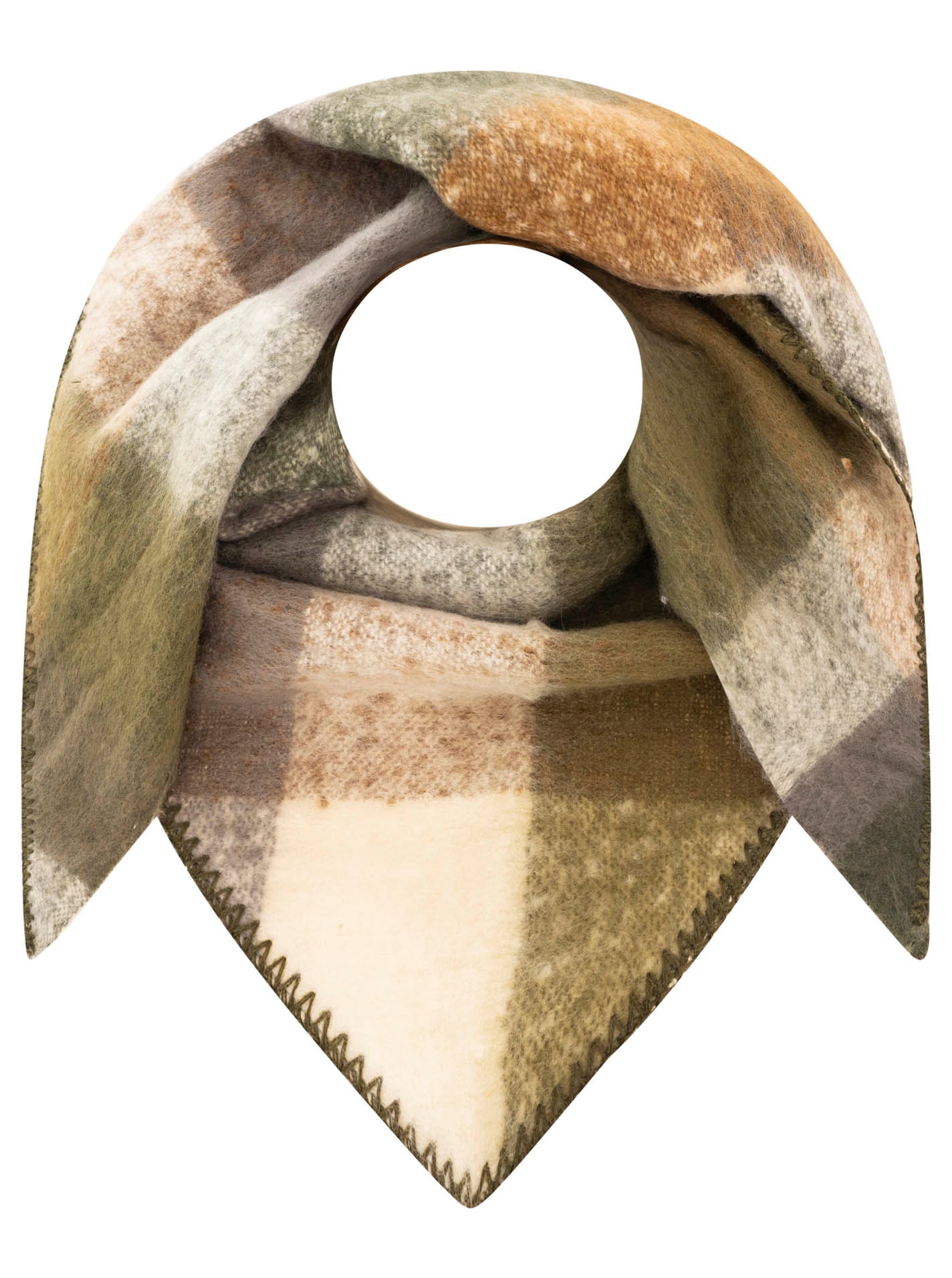 Zwillingsherz Foulard triangulaire »"Karo"« grand motif à carreaux, qualité douce, forme triangulaire
