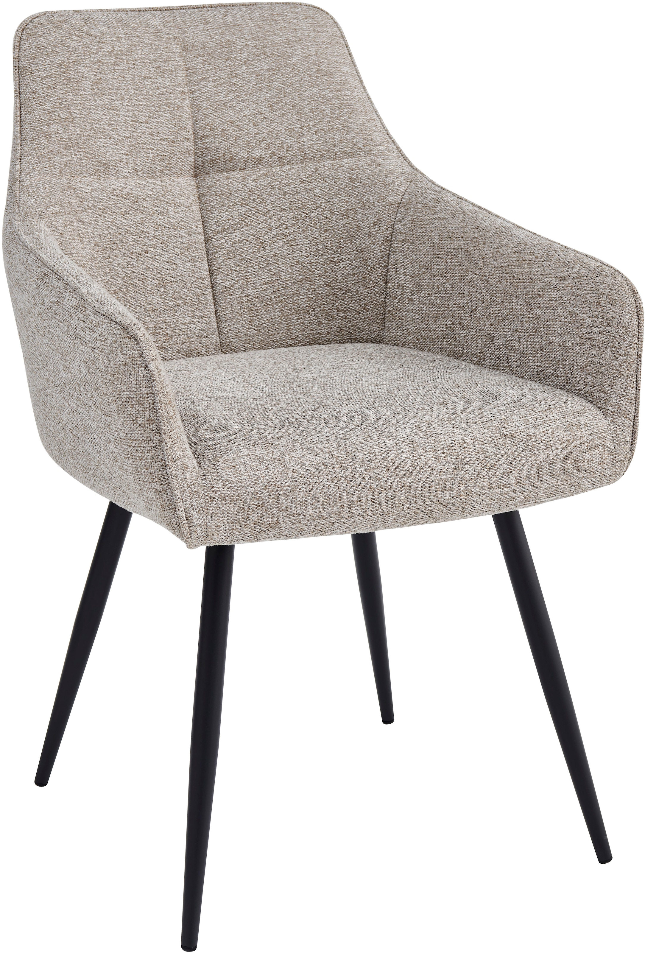 HELA Chaise avec accoudoirs »VERONA« (Ensemble) 2 cuisfauteuil, panier à ressorts, structure tube rond, 4 pieds, rembourré, accoudoirs