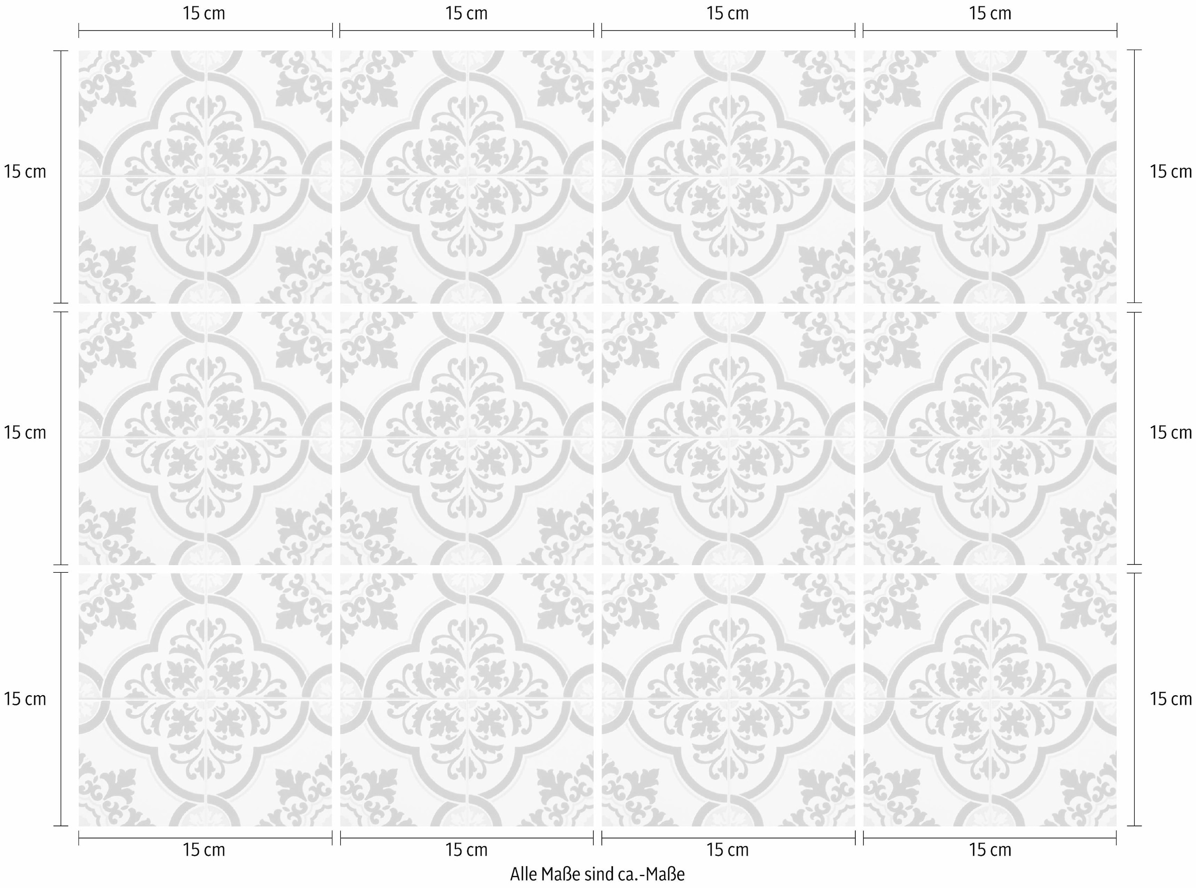 Home affaire Autocollants pour carrelage »blaue Ornamente« Stickerfliesen, selbstklebend, Sticker, 12er Set