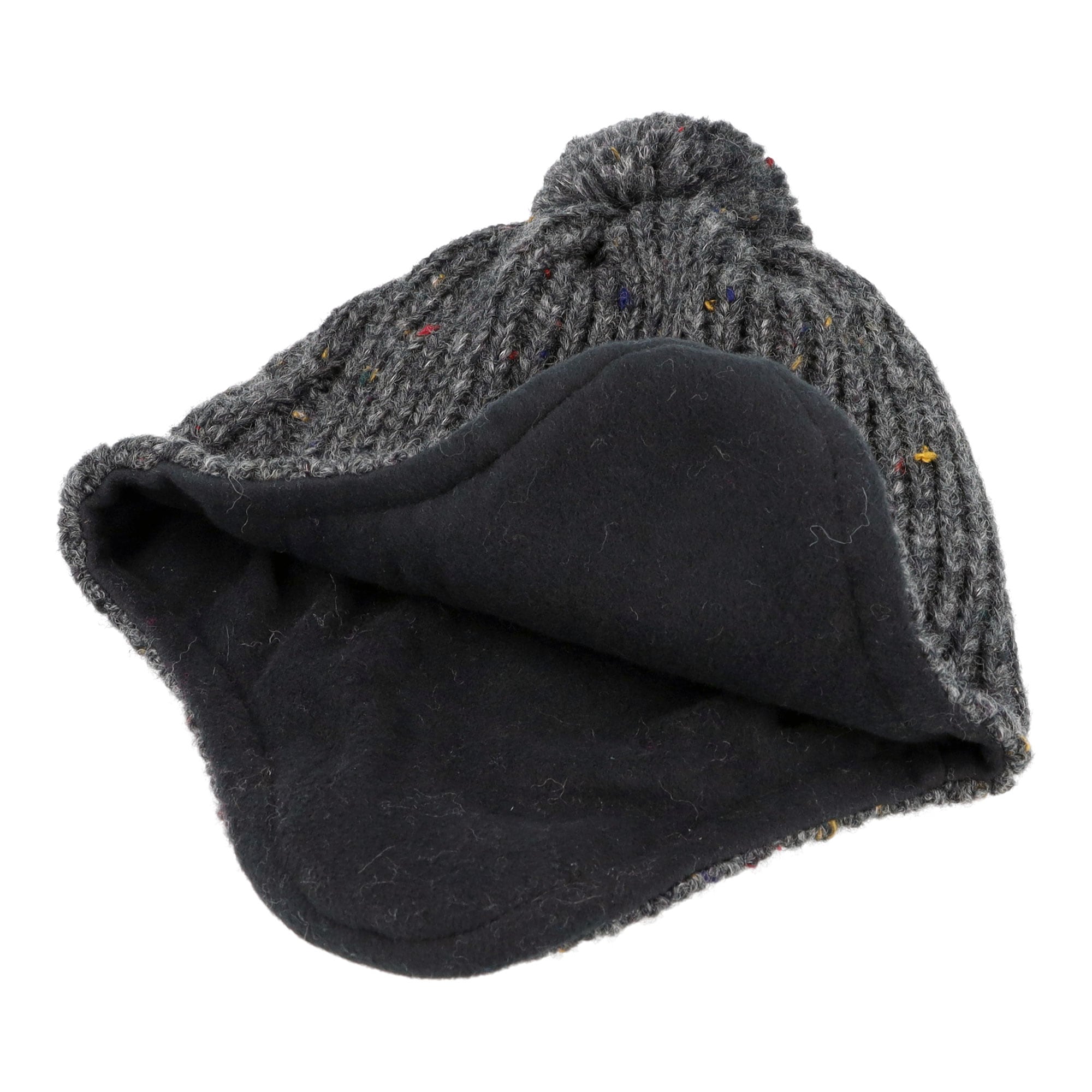 MAXIMO Bonnet tricoté Wollanteil, gefüttert, Ohrenklappen, mit Bommel