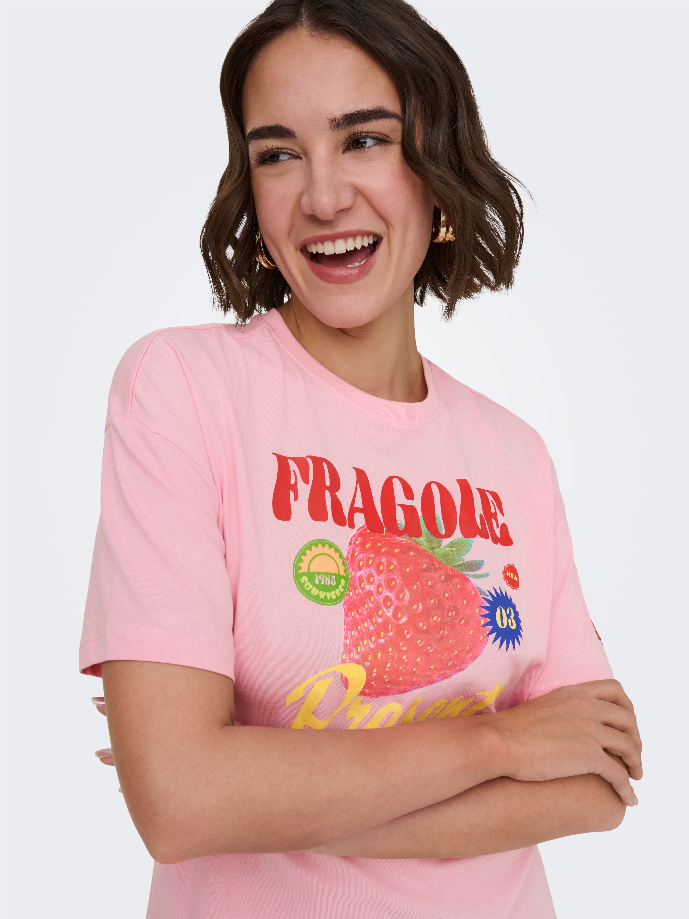 ONLY T-shirt à manches courtes »ONLBOLETTE LIFE S/S TOP BOX CC JRS« avec un imprimé voyant