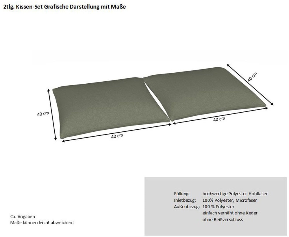 hapo Coussin décoratif »NIZZA, 2er Kissenset, wahlweise in den Grössen: 40x40cm oder 60x40cm« Super Softflocken