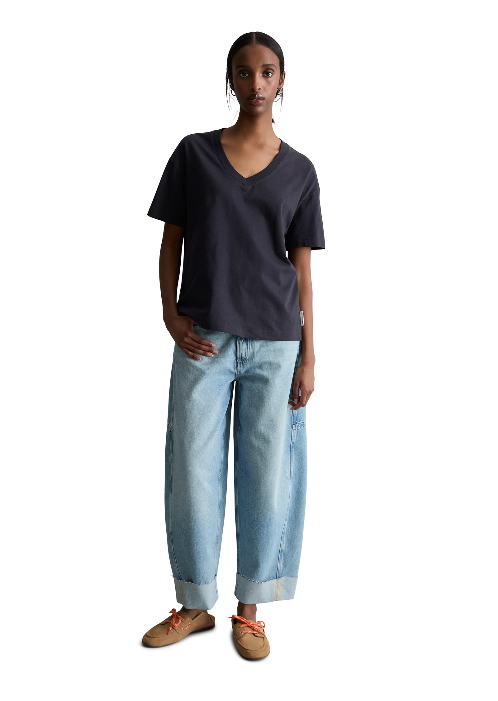 Marc O'Polo DENIM T-shirt en V regular aus Baumwoll-Single-Jersey