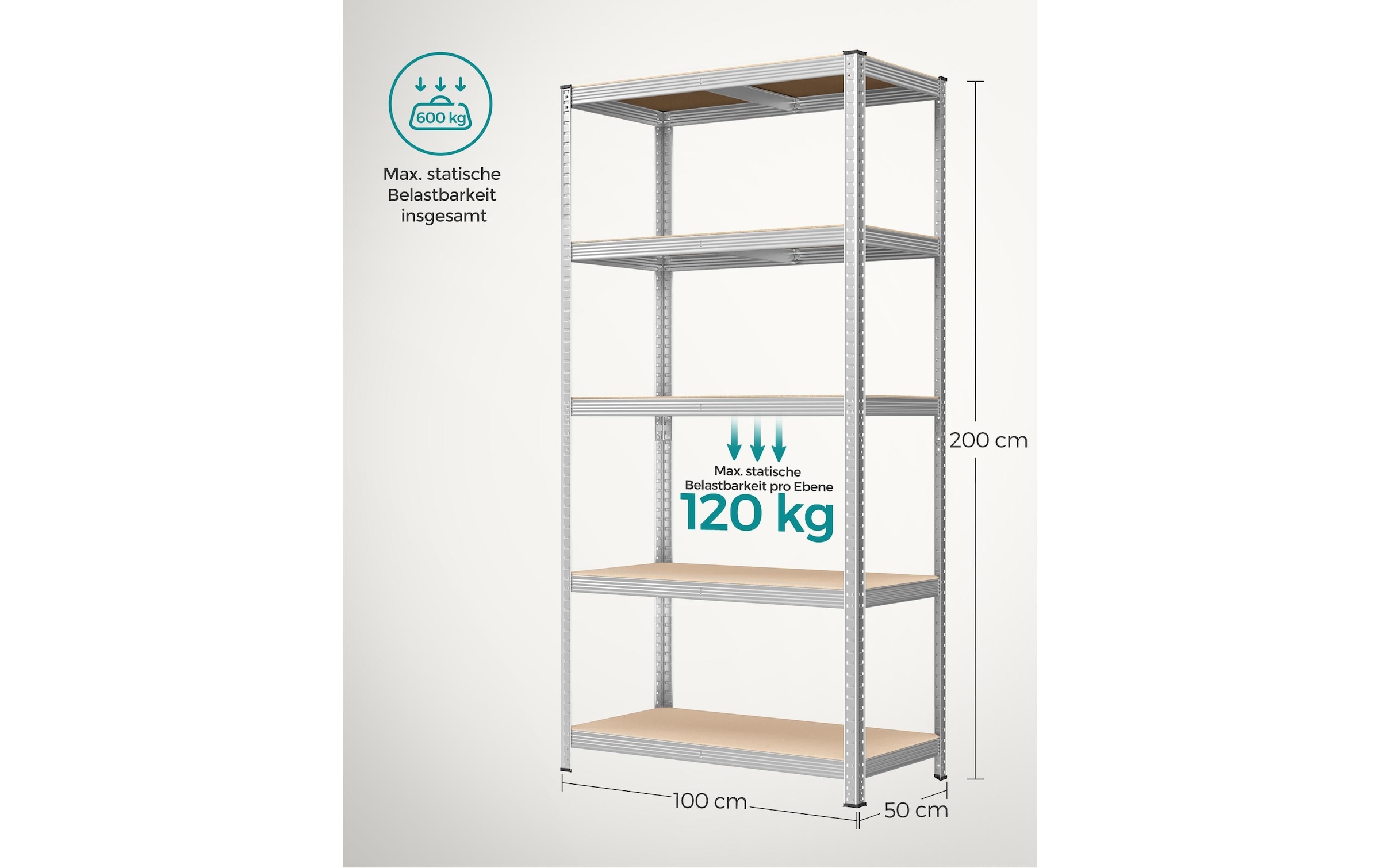 SONGMICS Regal »Silber«