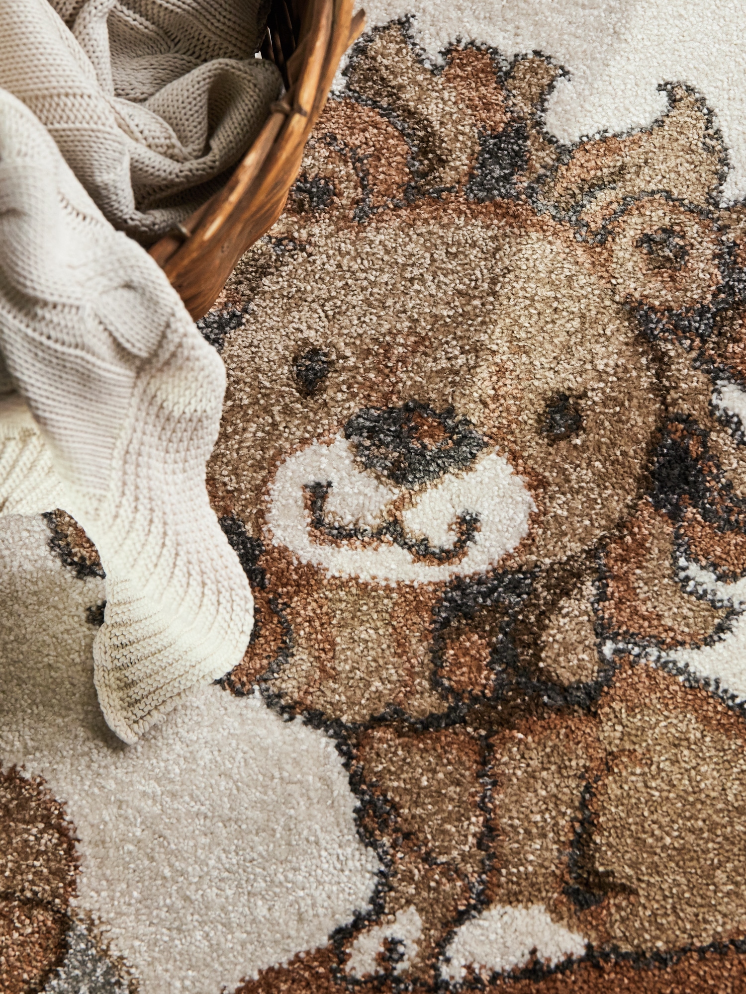 Villeroy & Boch Kinderteppich »Roar like a Lion Teppich« rund 9 mm Höhe Spielteppich weich, Kinderzimmer, Boho Kids Spielunterlage, Tieremotiv