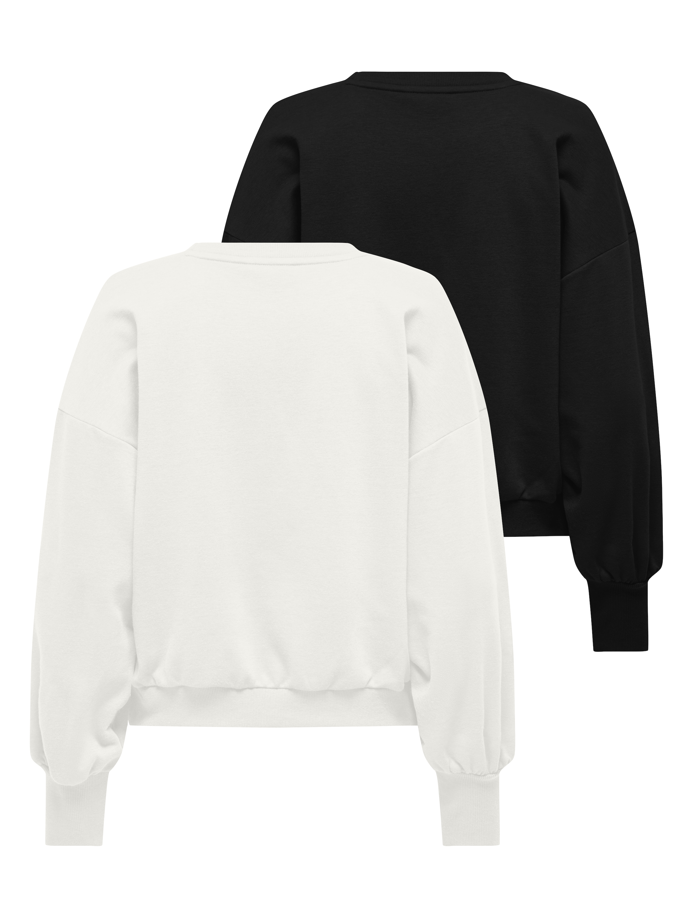 ONLY Sweat-shirt »ONLBROOKE L/S O-NECK SOLID 2 PACK SWT«, 2 mélange coton, coupe régulière
