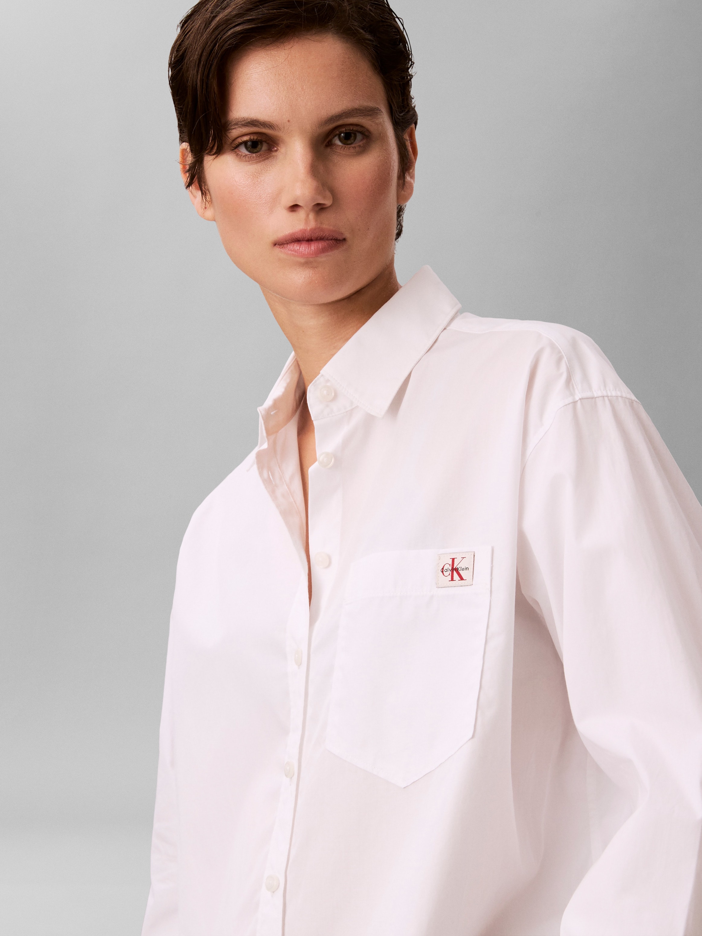 Calvin Klein Jeans Blouse chemise »COTTON POPLIN RELAXED SHIRT« Regular fit avec col chemise