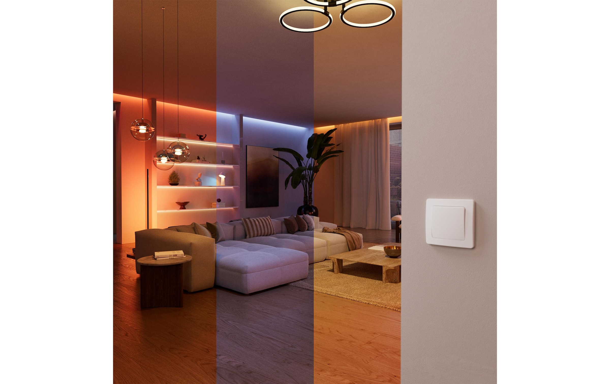 Philips Hue Smart-Home-Steuerelement »Wandschaltermodul, für Hue Lampen, Netzbetrieb« Individuelle Steuerung, App‑ & Sprachsteuerung, 2er‑Pack