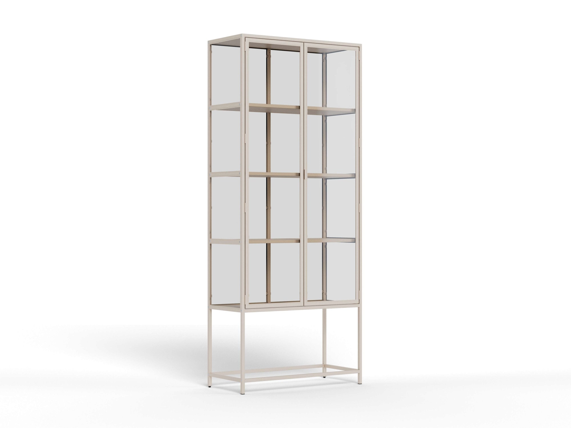 ACTONA GROUP Vitrine en verre »Seaford, Vitrine« Vitrine, acier gris, plateau supérieur et 4 étagères, 77 x 35 x 185,6 cm