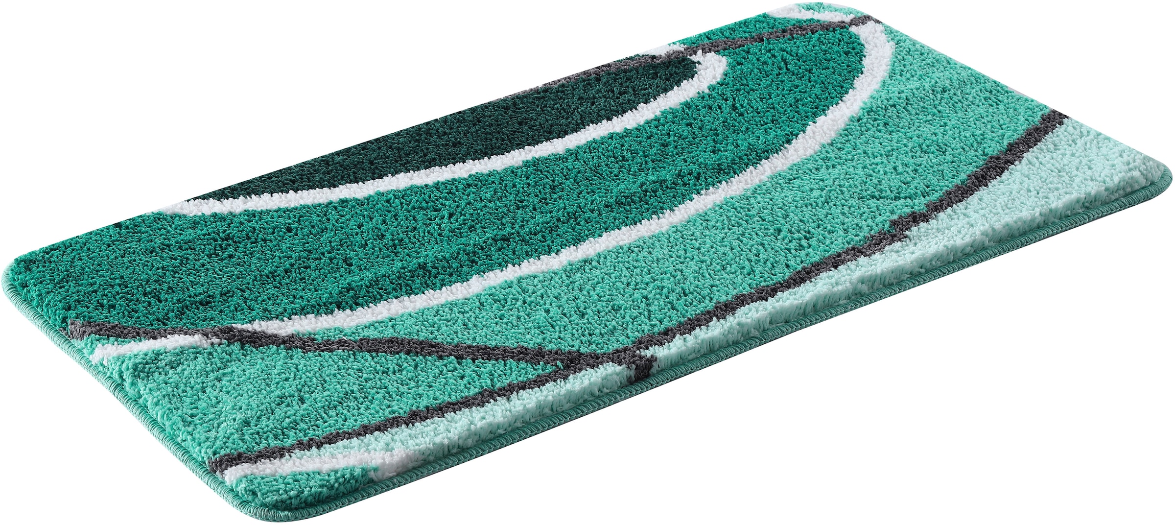 GOODproduct Badematte »Juna mit Muster, Badvorleger, Badezimmer Teppich, Duschvorleger« Höhe 20 mm rutschhemmend beschichtet strapazierfähig besonders weich, Design, Badematten, Badteppich
