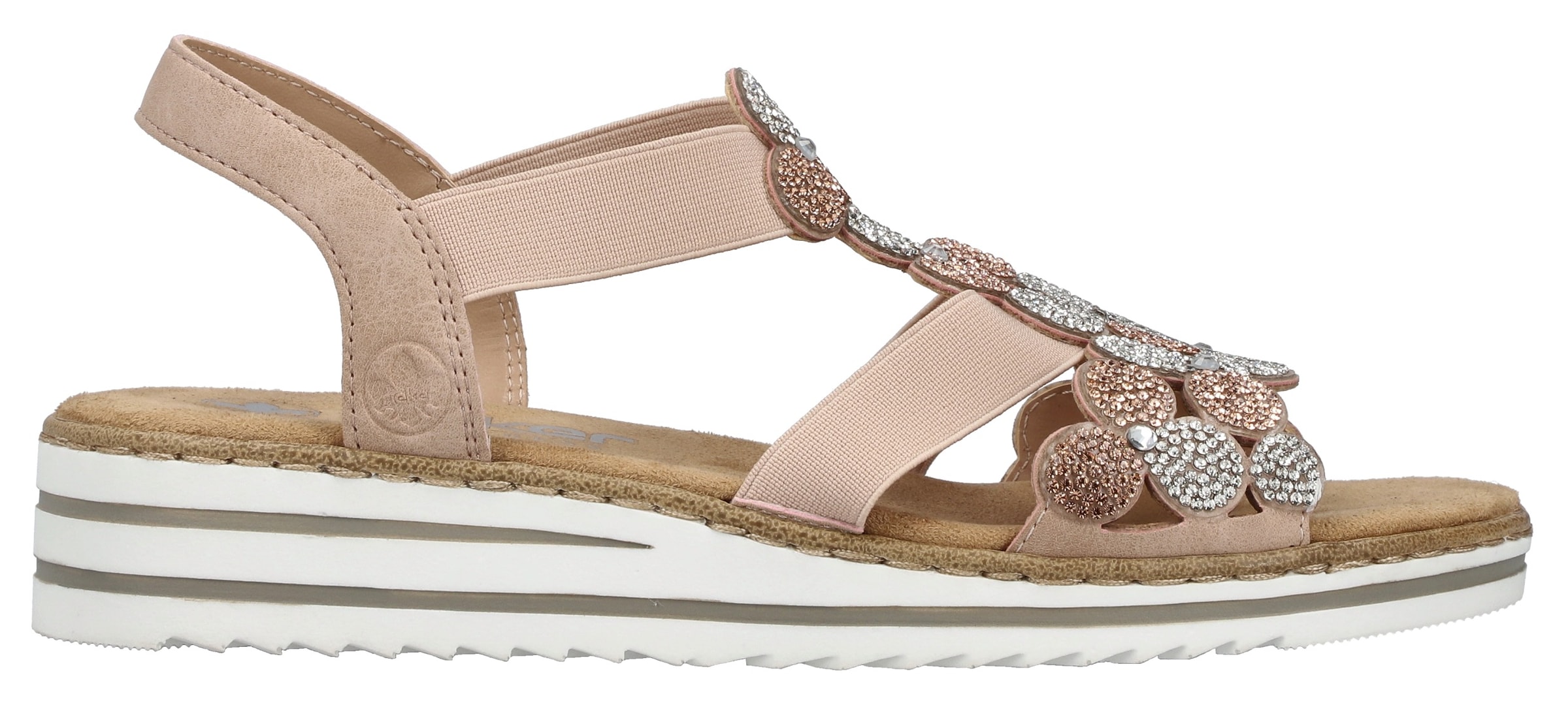 Rieker Sandale  Chaussure à enfiler, chaussure d'été, chaussure de vacances avec pierres pailletées