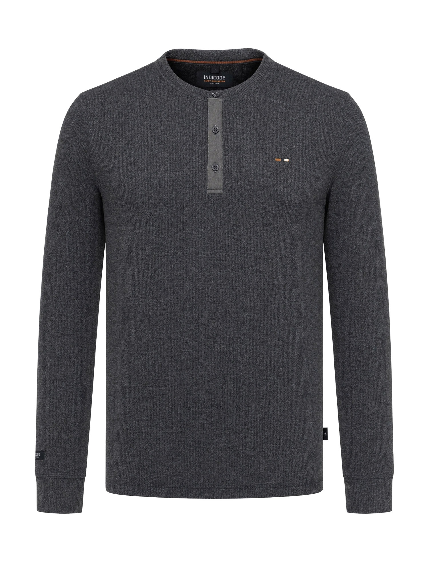 Indicode Sweat-shirt »INDorburn Grandad«, Materialmix, regular fit
