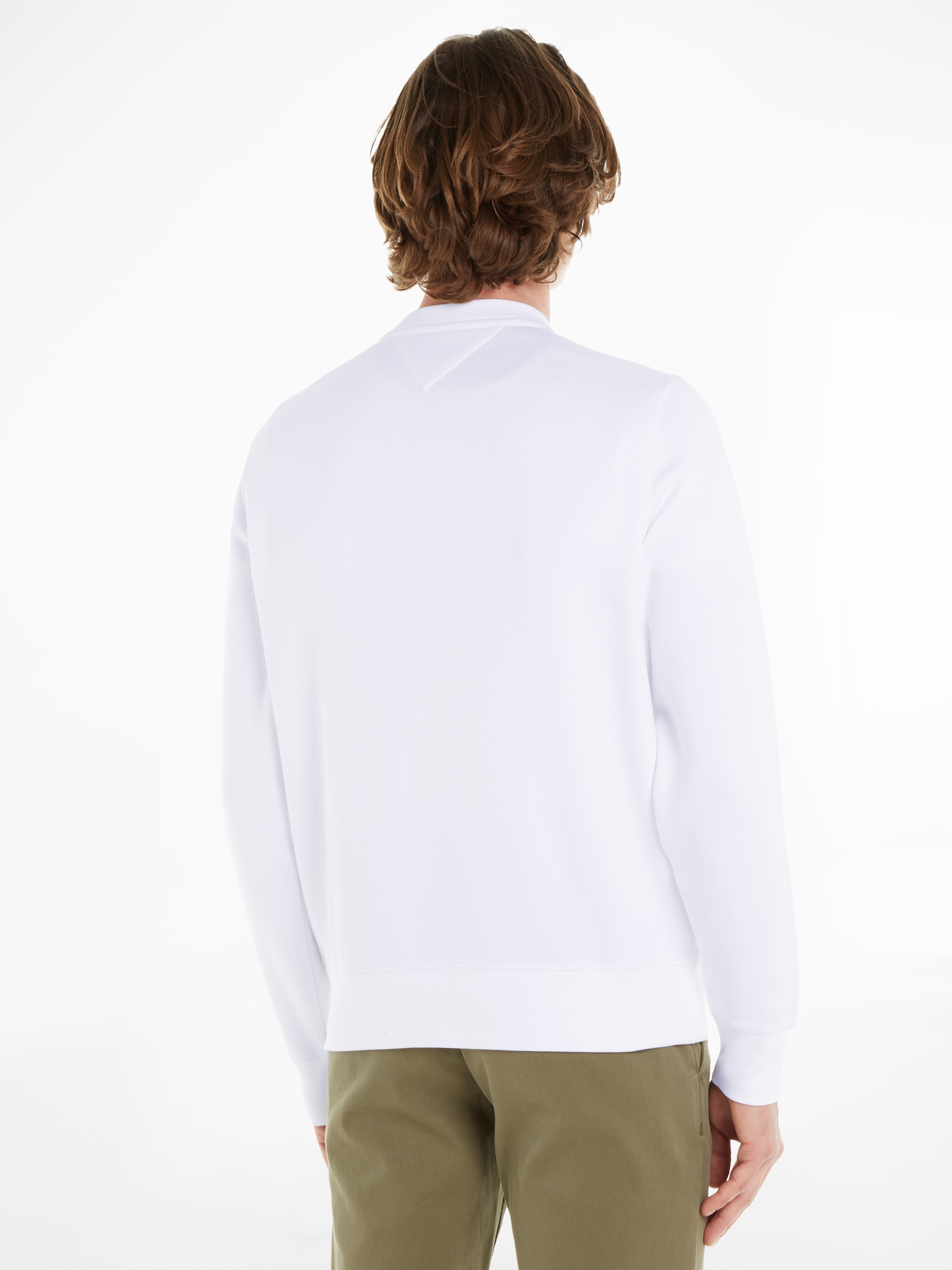 Tommy Hilfiger »TOMMY LOGO SWEATSHIRT mit Rundhals und Stickerei«, unifarben, casual, regular fit, Baumwollmix, Rundhals
