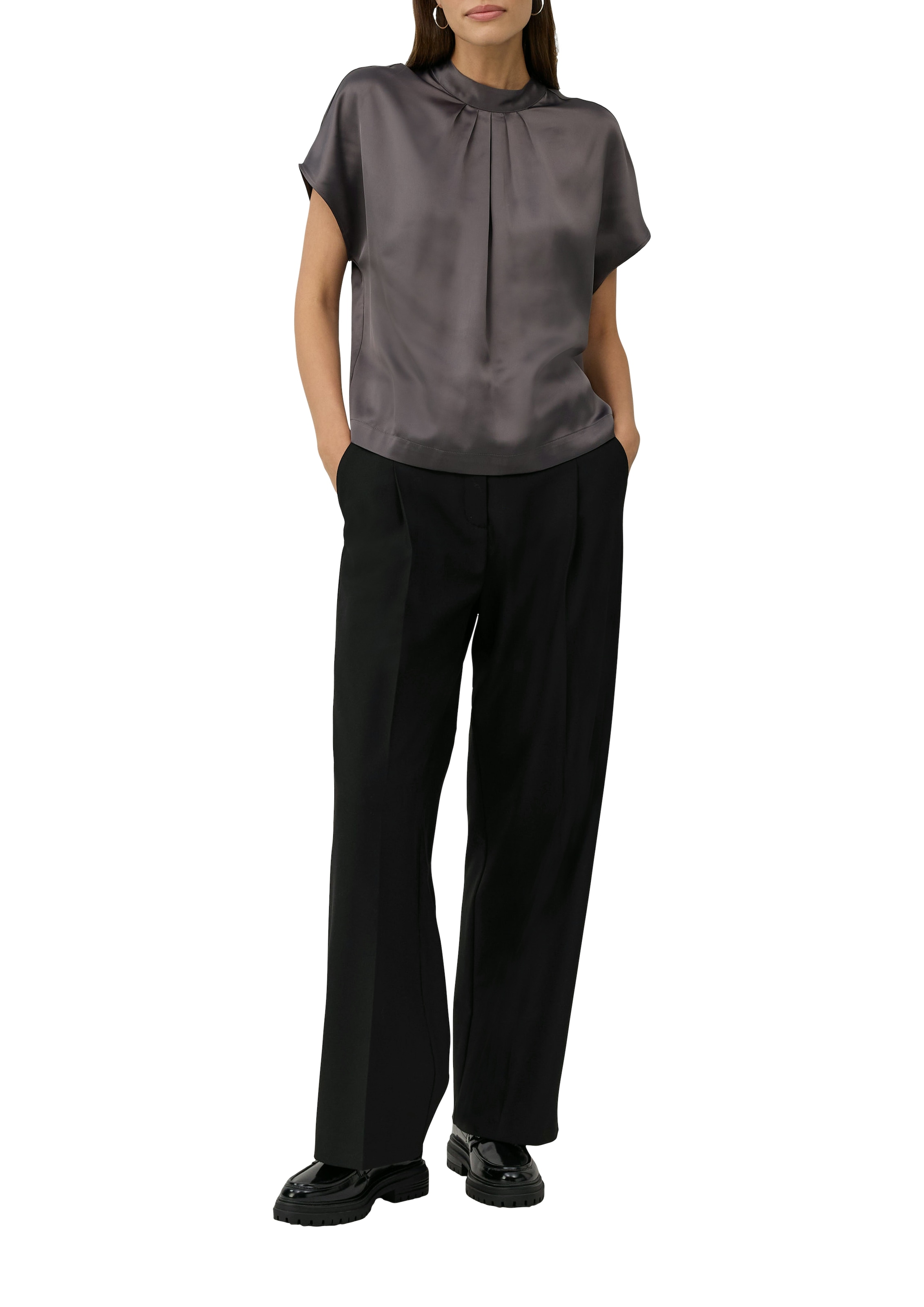 s.Oliver BLACK LABEL Satinbluse mit Falten