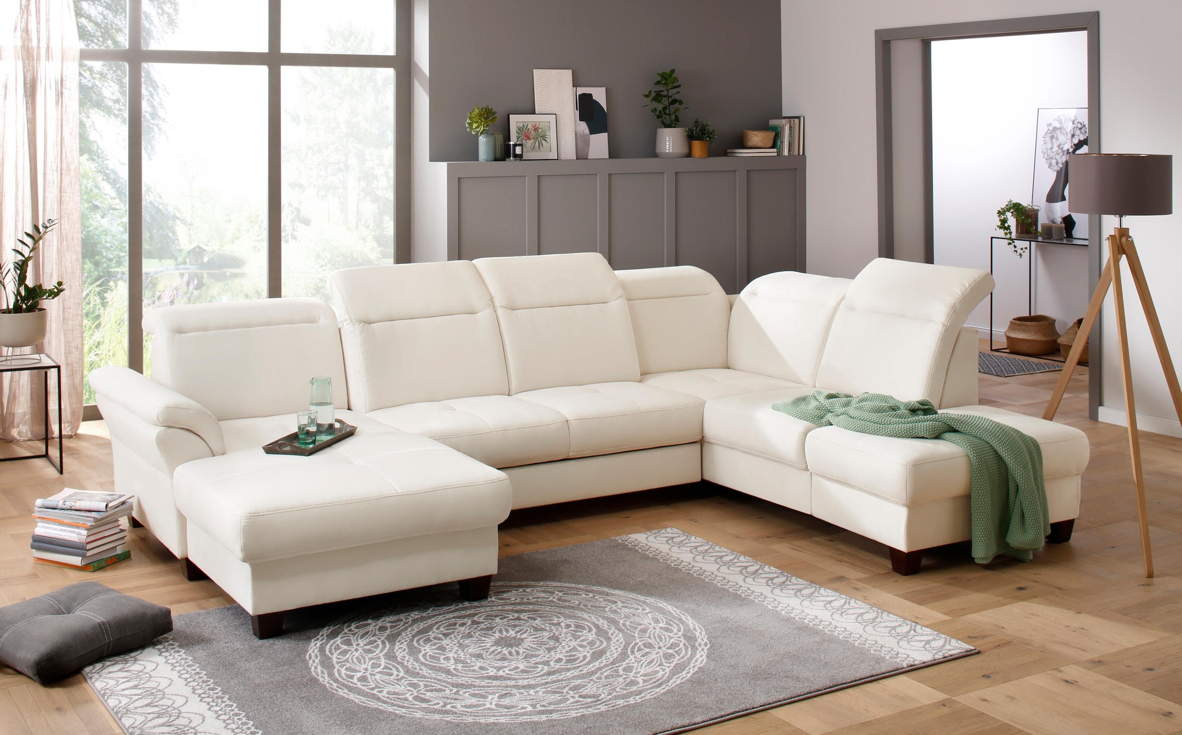 Home affaire Paysage de salon »Solvei U-Form« Sitztiefenverstellung und Federkern, wahlweise  Kopfteilverstellung