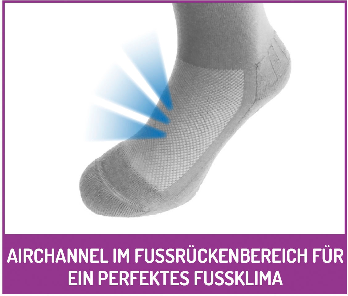 Fussgut Diabetikersocken »Venenfreund Kniestrümpfe mit Airchannel Fussbelüftung« 2 Paar tlg. verstärkte Fusspolsterung, weiter Bund, Druckentlastung, bequemer Bund