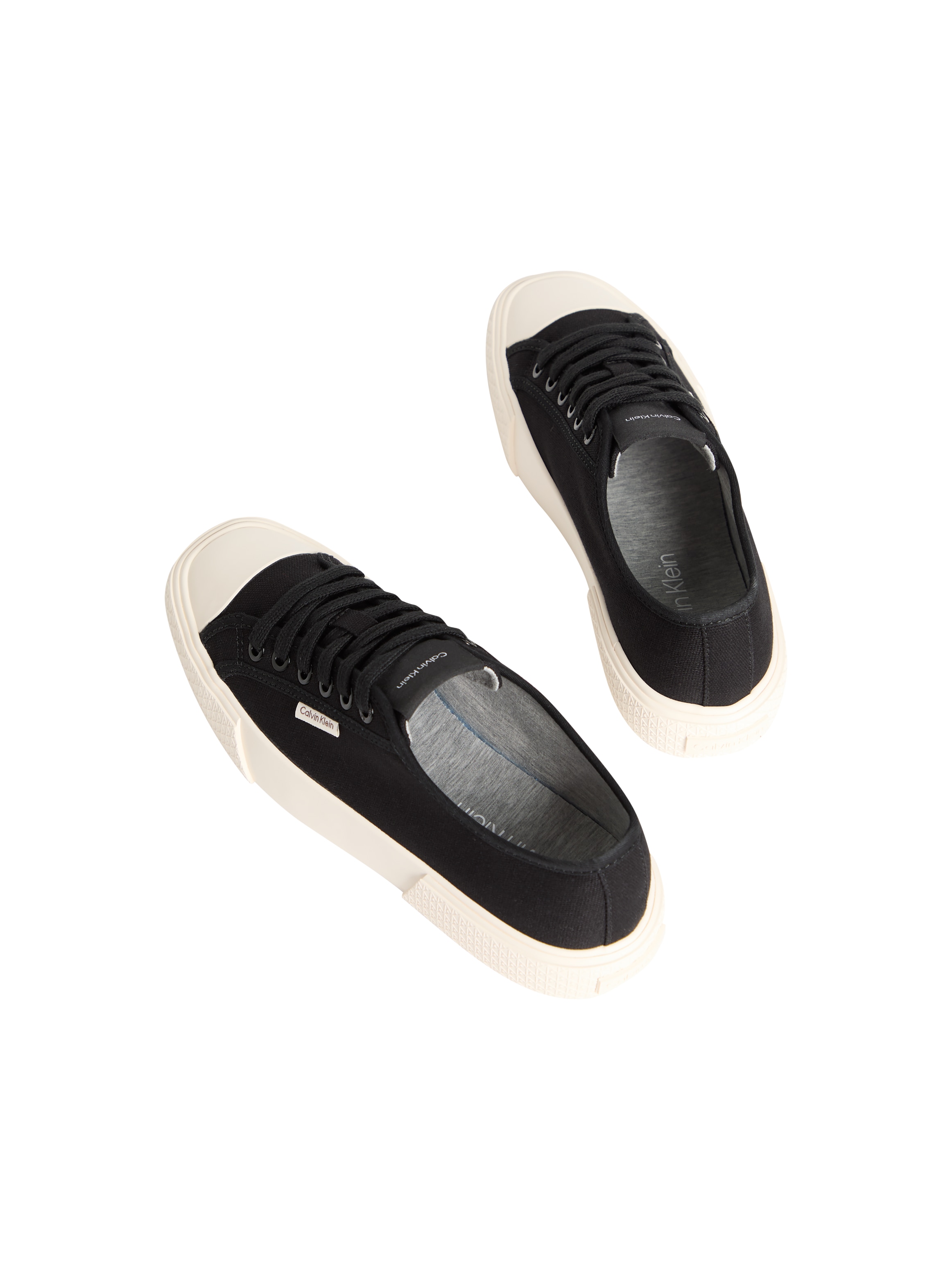 Calvin Klein Baskets à plateforme »VULC LACE UP CANVAS«  Chaussure à lacets, sneaker en toile, chaussure basse avec embout en caoutchouc