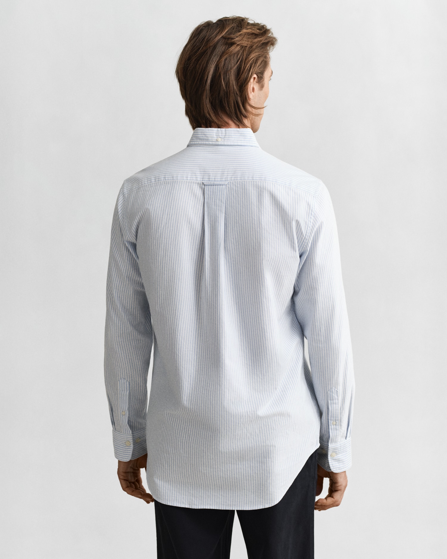 Gant Chemise à manches longues »Regular Fit Oxford Hemd strukturiert langlebig dicker gestreift« mit dezenter Logostickerei
