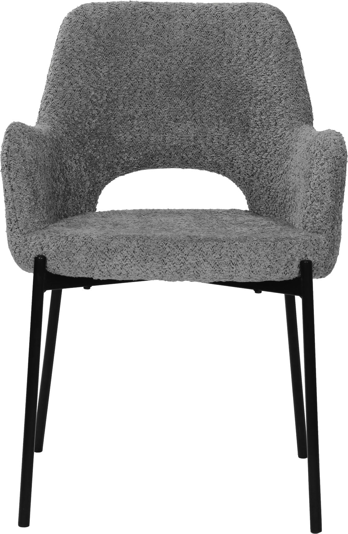 SIT Chaise avec accoudoirs »Kiew 2er-Set Bouclé Esszimmerstühle mit Rücken Cut-Out« (Ensemble) 2 cuisrevêtement bouclé certifié Öko-Tex & design moderne avec découpe au dos