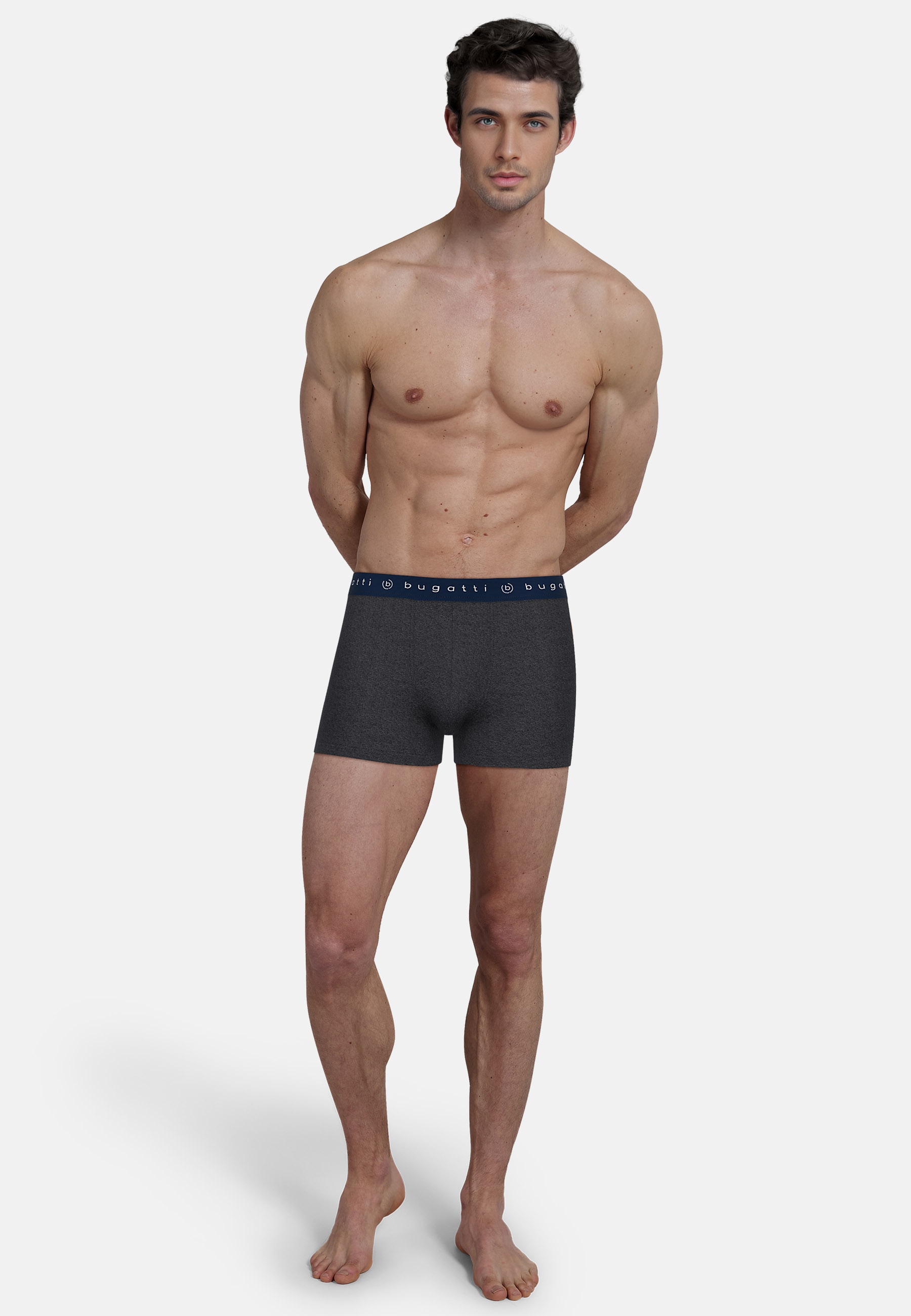 bugatti Slip »Mailand« 3er Pack,  breiter Bund, mit Logo, atmungsaktiv, Baumwollmix, eng