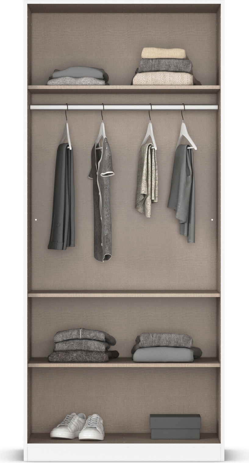 GOODproduct Drehtürenschrank »Kleiderschrank Schrank Garderobe AGORDO mit Dekor- oder Hochglanzfront« in zwei Griff-Farben, Breiten 91-405 cm,  durchdachte Innenausstattung, in 8 Breiten und 2 Höhen MADE IN GERMANY