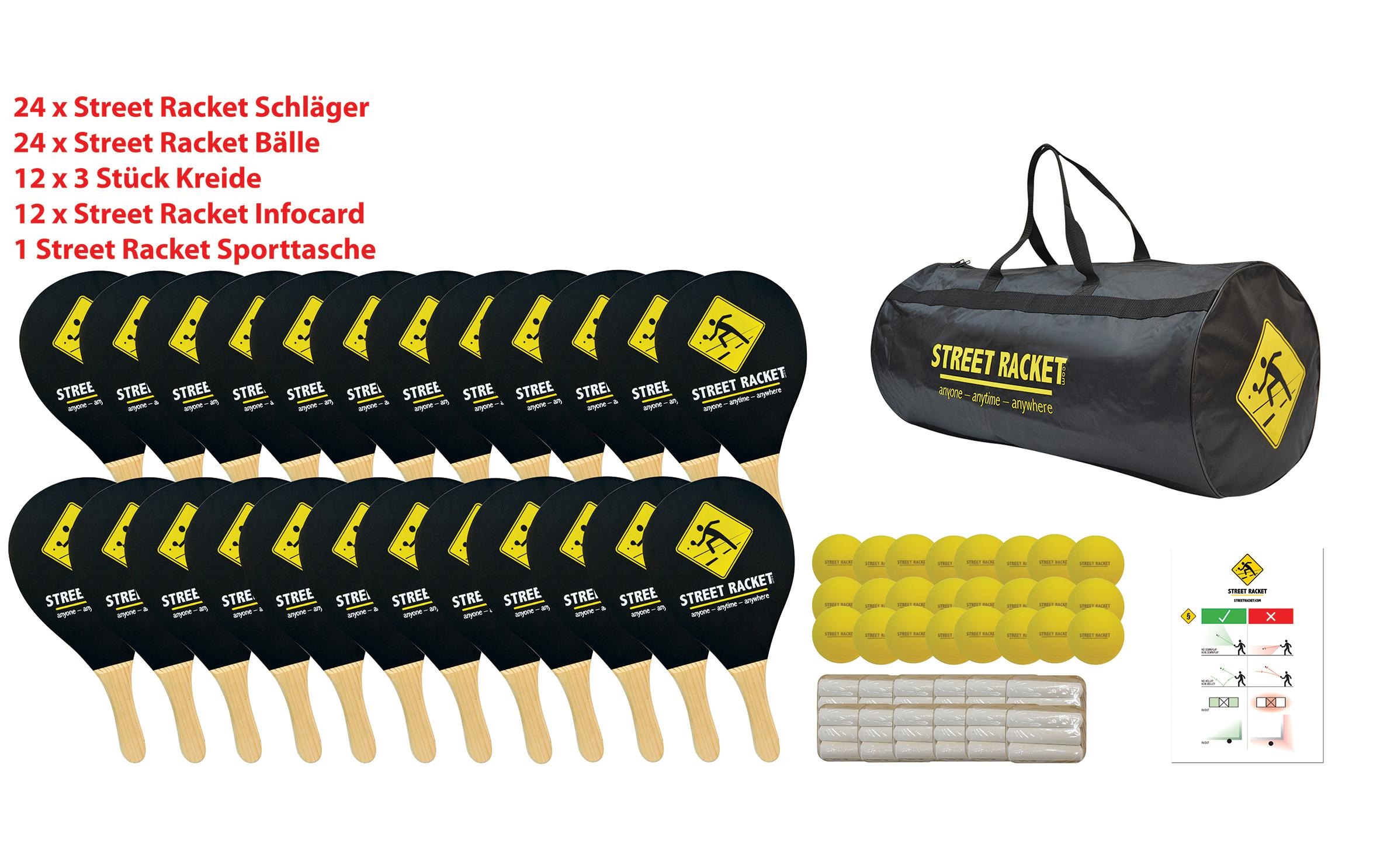 Schildkröt Funsports Jeu »Street Racket Schulset Holzschläger Softbälle Strassenkreide«