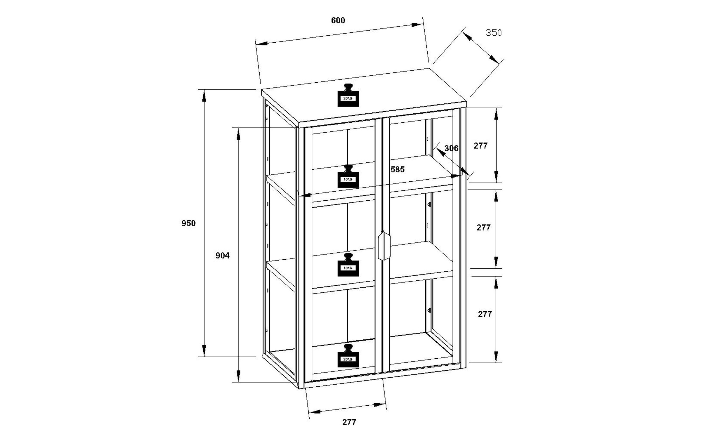 VCM Vitrine »Vitrine Flokas L 60 x 95 cm«