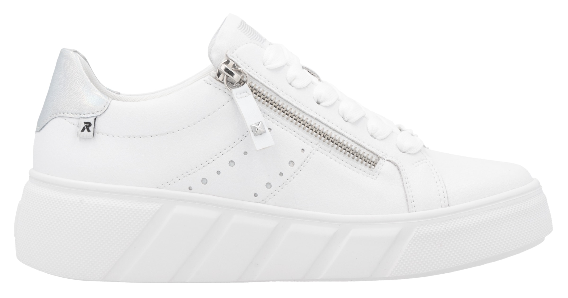 RIEKER Sport Baskets à plateforme  , Freizeitschuh, Halbschuh, Schnürschuh mit seitlicher Perforation