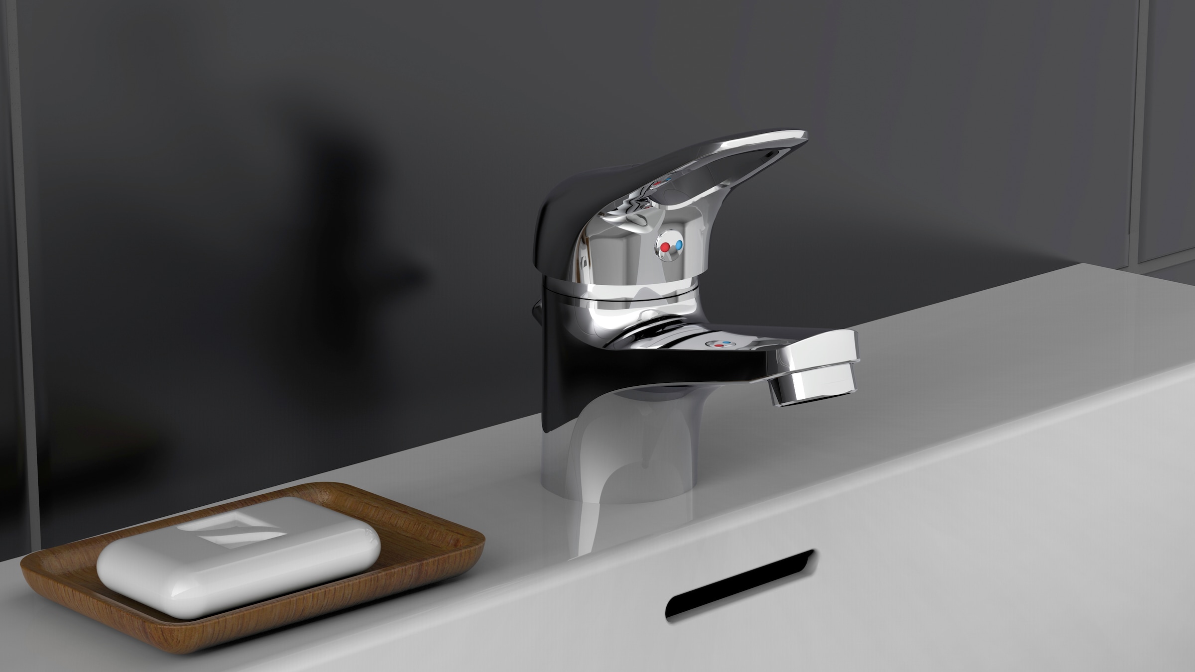 Schütte Robinet de lavabo »Porto« avec tige de traction, garniture de vidange, mitigeur, chrome