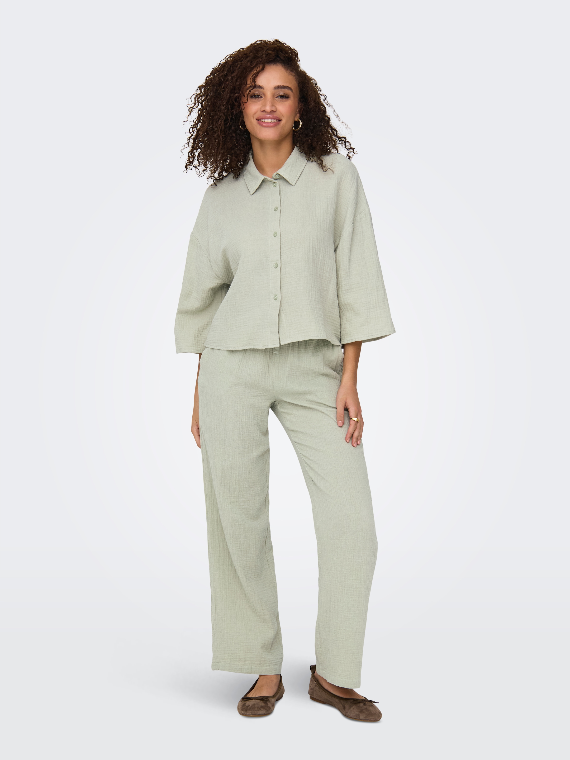 JDY Pantalon à enfiler »JDYTHEIS LIFE WIDE PANT WVN NOOS«  Sommerhose, aus Musselin
