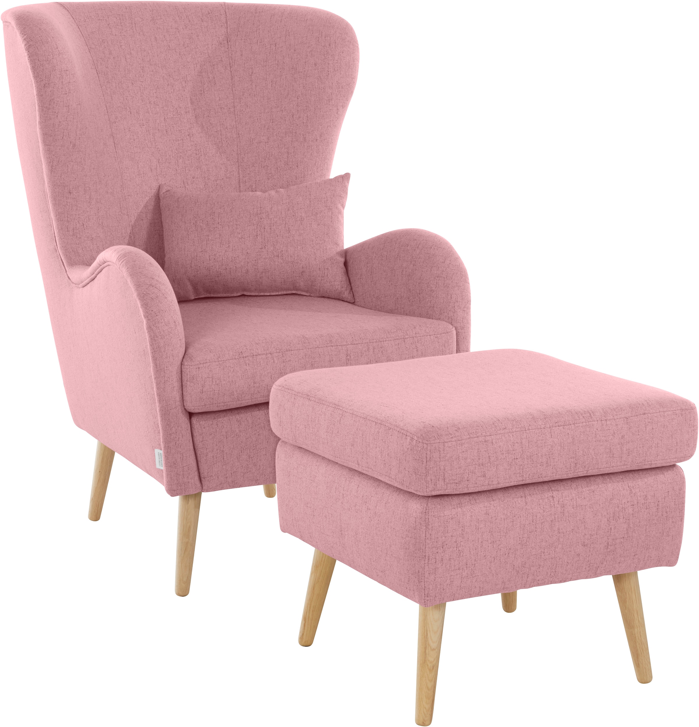 Home affaire Sessel »Sallito, TV-Sessel, Ohrensessel mit« Hocker, in vielen Bezugsqualitäten, auch in Samtcord