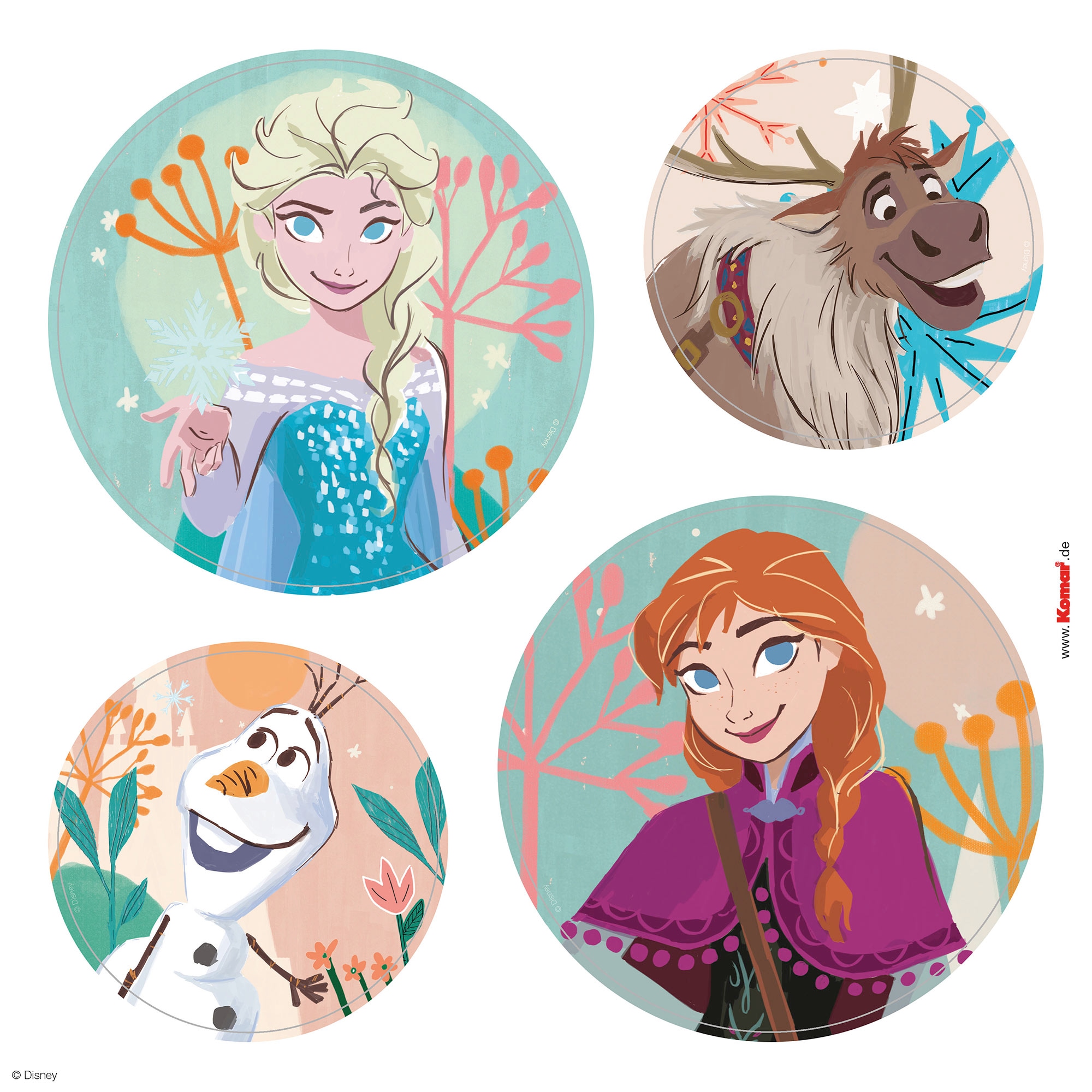 Komar Fensterbild »Fenstersticker - Frozen Royal - Grösse 30 x 30 cm« 36 x 30 cm, 2 Bogen