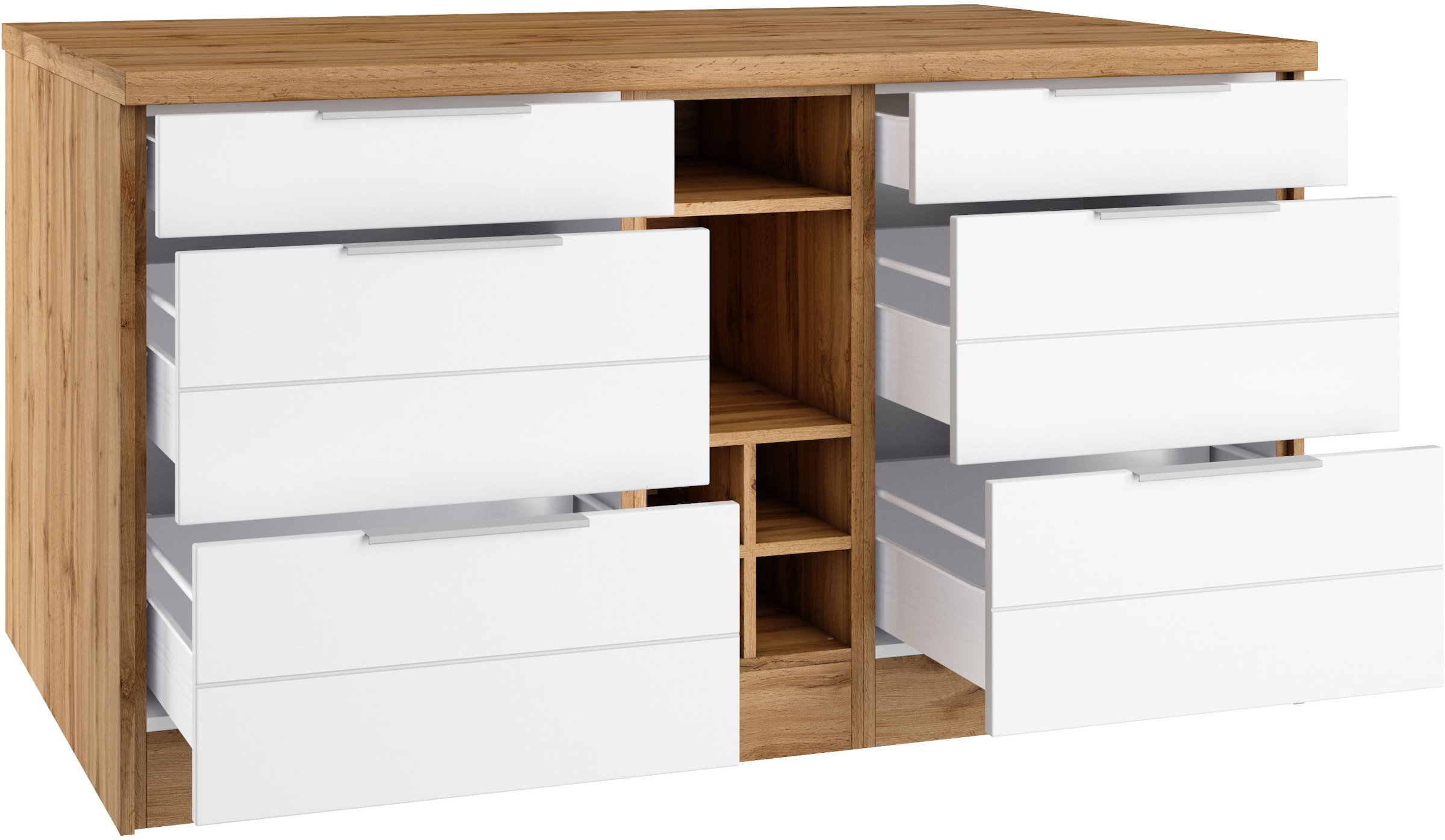 KOCHSTATION Ilot de cuisine »KS-Luhe, Breite 153 cm, mit Flaschenregal« façades MDF, plan de travail épaisseur 38mm