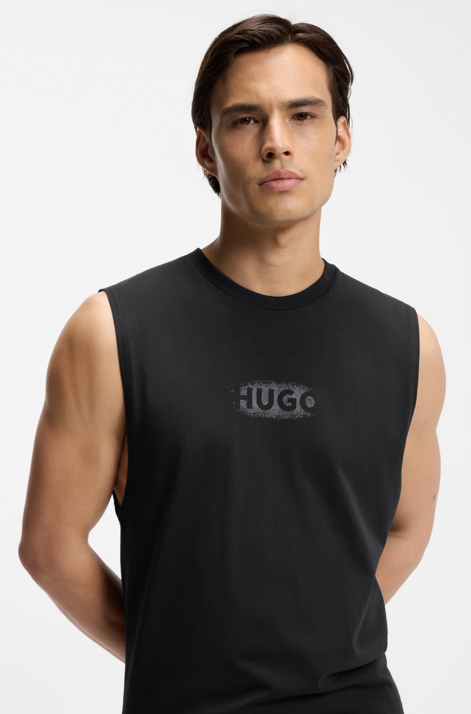 HUGO Underwear Débardeur aus Baumwoll-Jersey mit Logo-Print