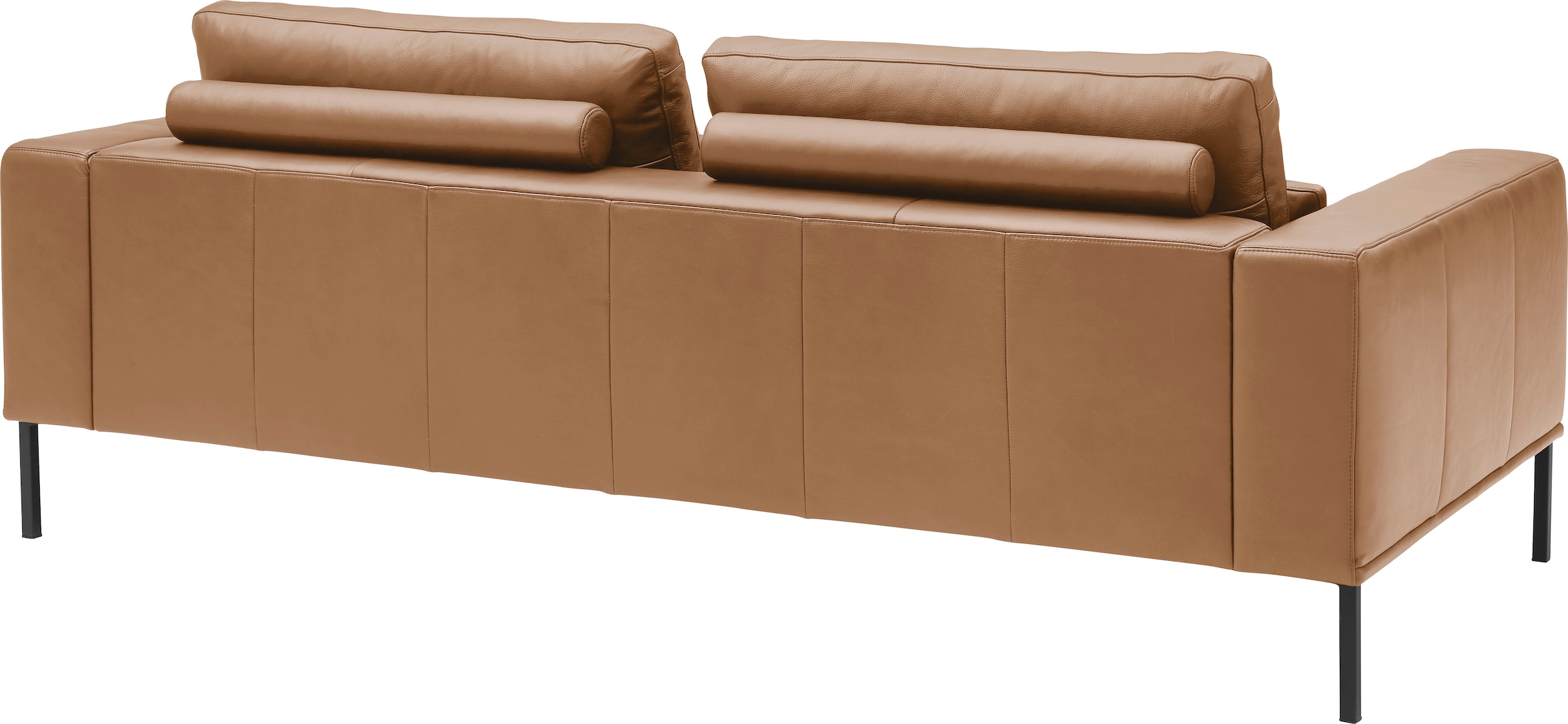 Musterring 3-places »JustB!PM100, 242 cm breit, aus hochwertigem Leder« Canapé XL, au choix avec coussin lombaire et extension de siège motorisée, pieds noirs
