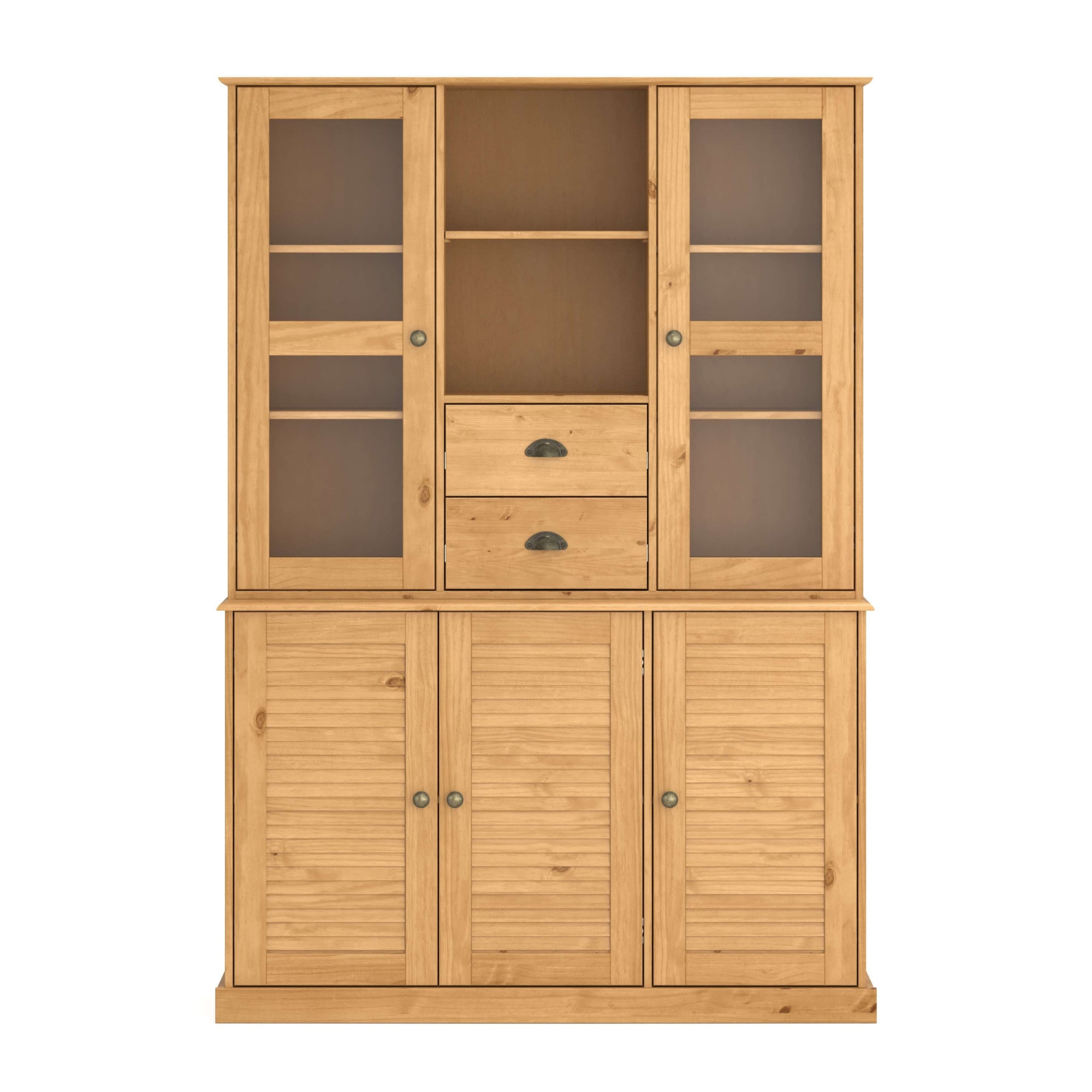 GOODproduct Buffet »Turia« mit Glas- u. Lamellentüren, aus massivem Kiefernholz FSC®, Höhe 180 cm