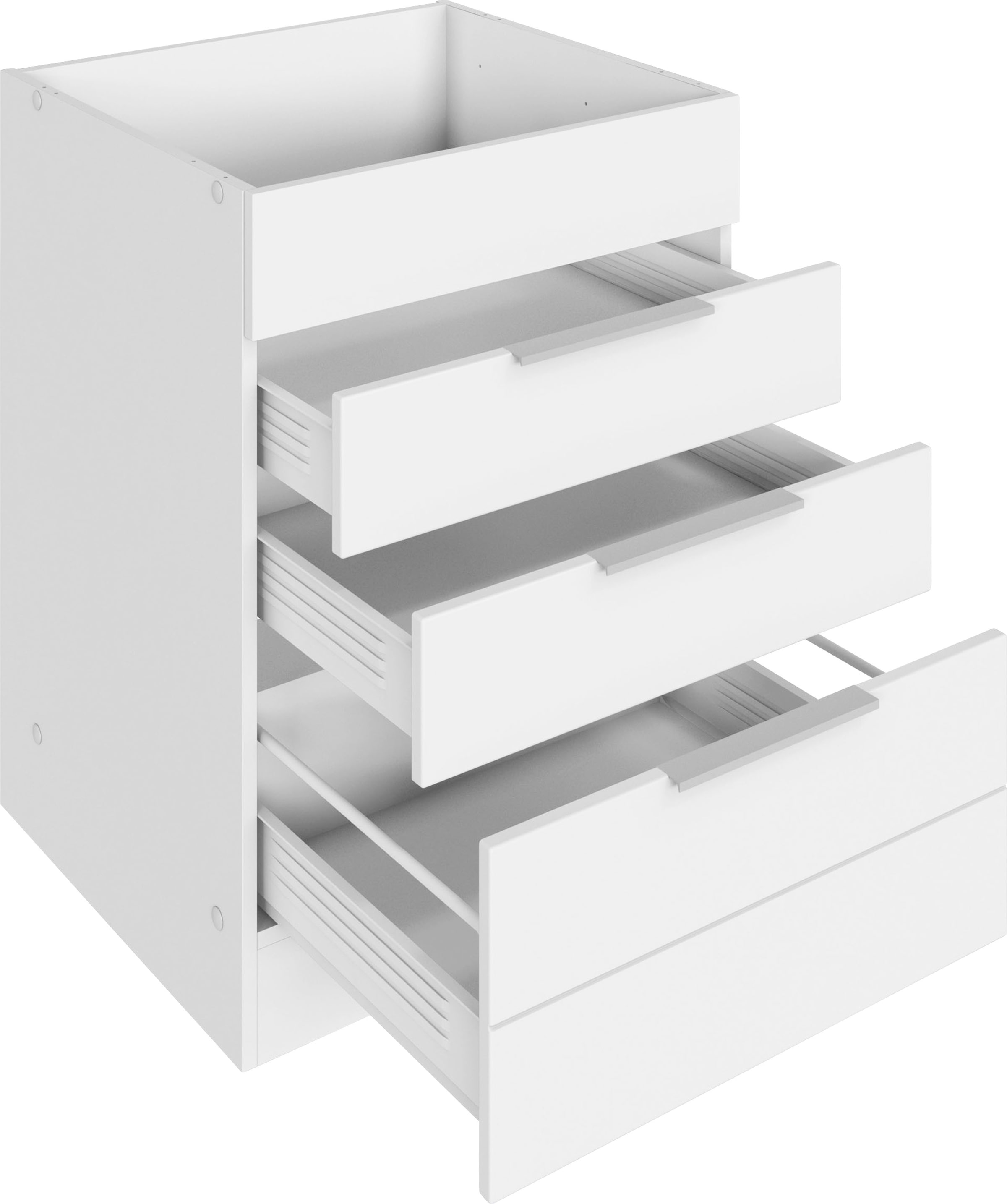 KOCHSTATION Armoire d'encastrement pour table de cuisson »KS-Luhe« 60 cm de large, façades MDF de haute qualité avec lisse horizontale